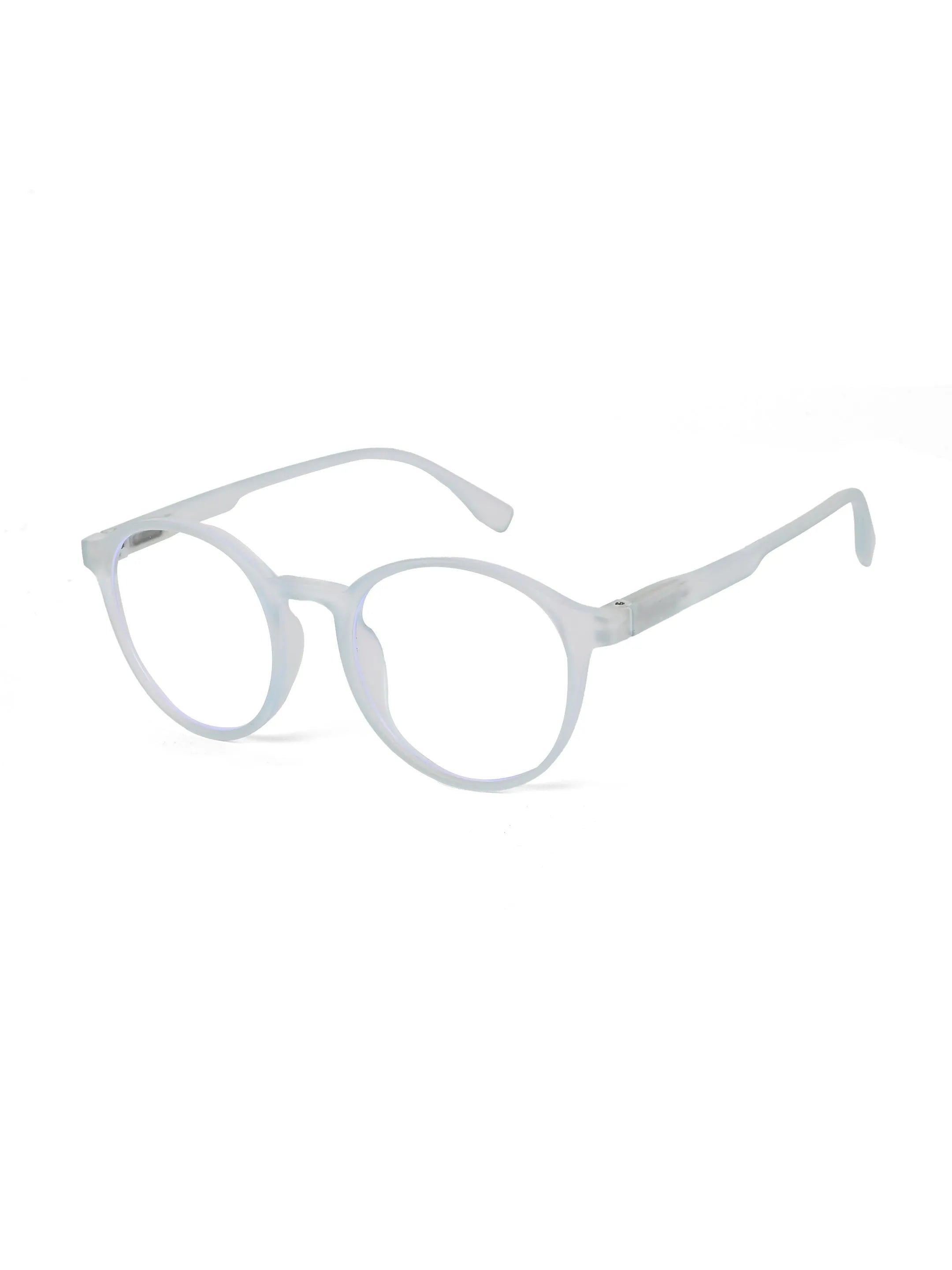 Screenzy | Sky Blue Medium Full Rim Round Computer Glasses for Men & Women [Blue Block]