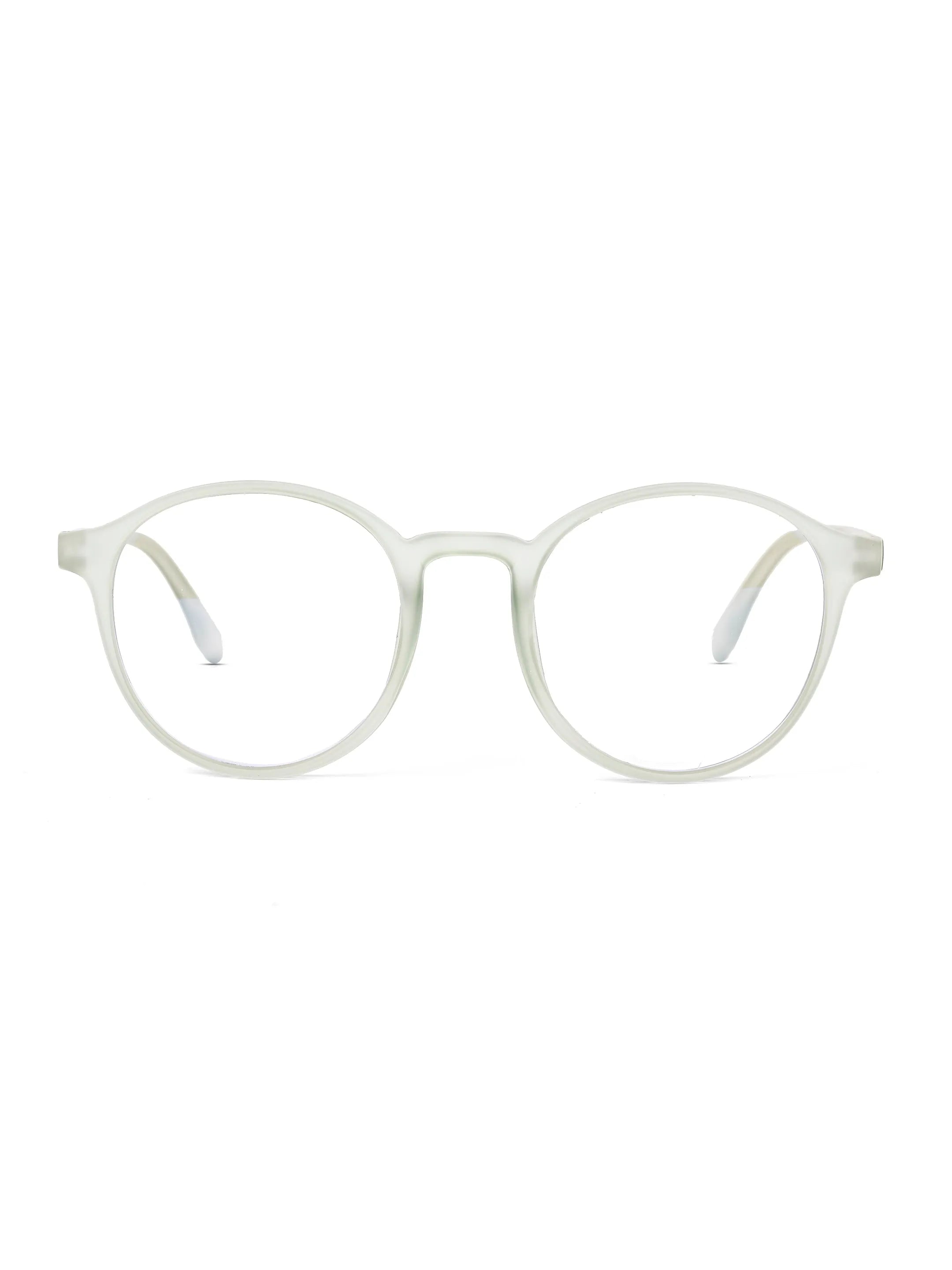 Screenzy | Light Green Medium Full Rim Round Computer Glasses for Men & Women [Blue Block]