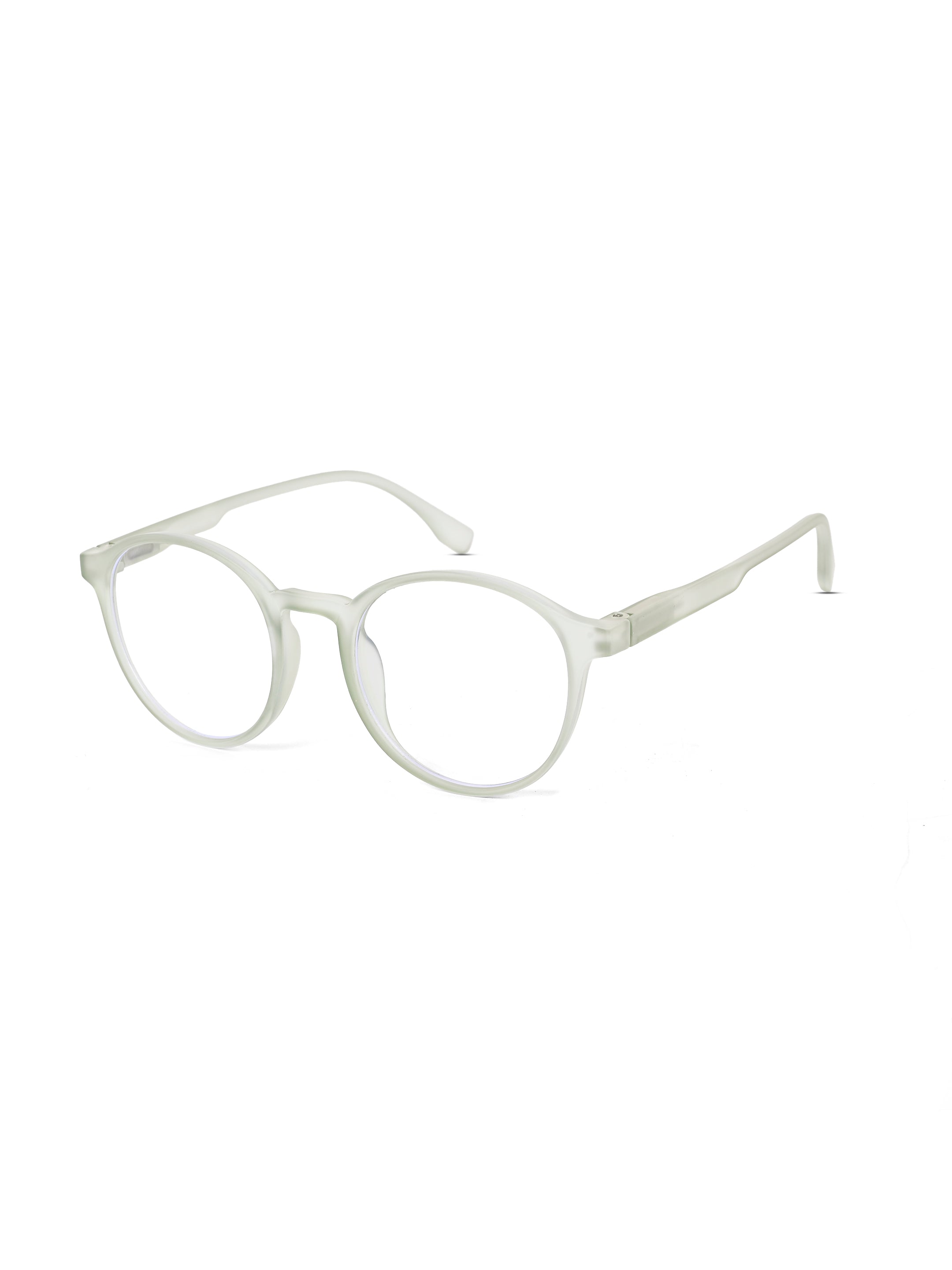 Screenzy | Light Green Medium Full Rim Round Computer Glasses for Men & Women [Blue Block]