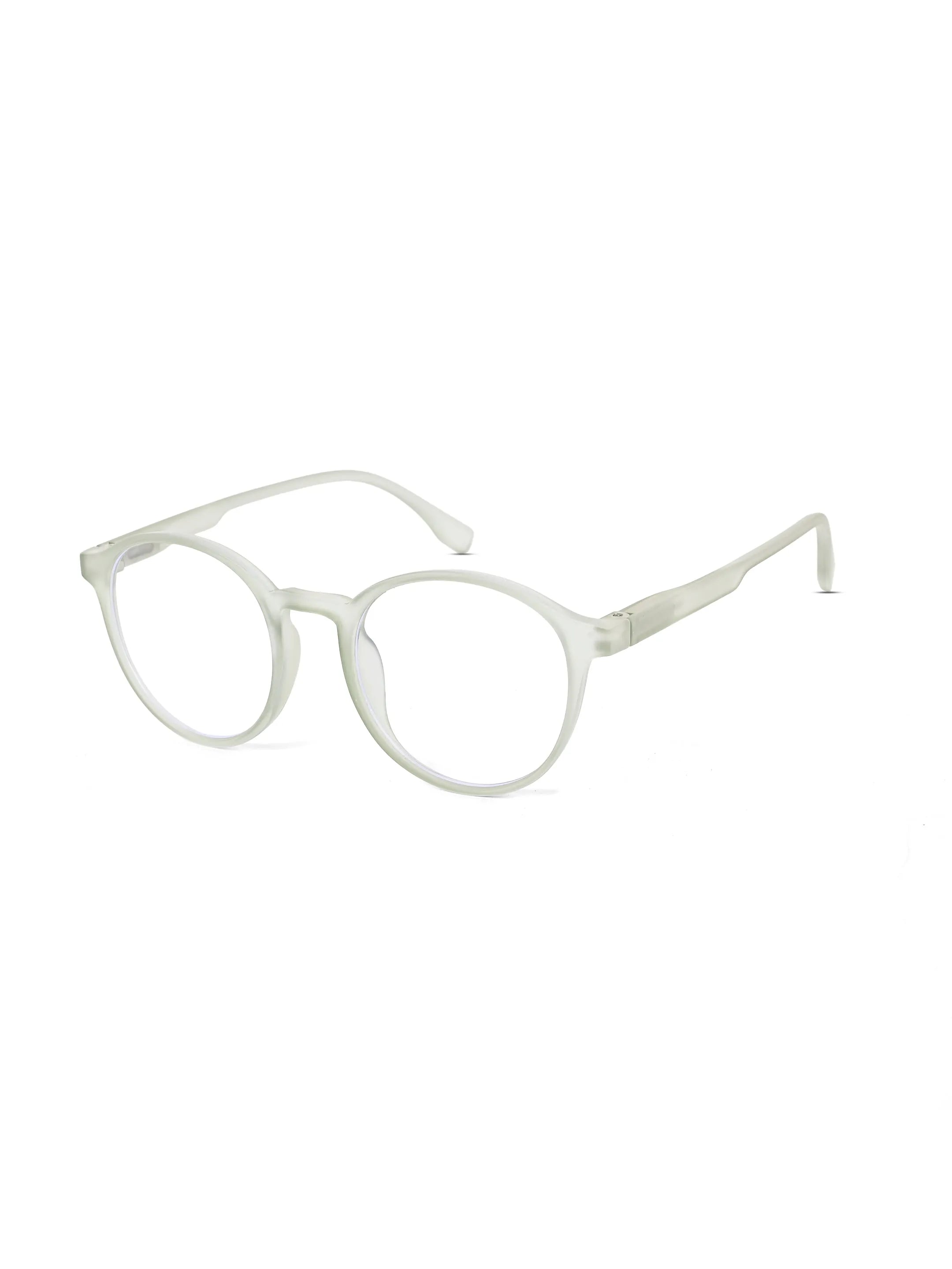 Screenzy | Light Green Medium Full Rim Round Computer Glasses for Men & Women [Blue Block]