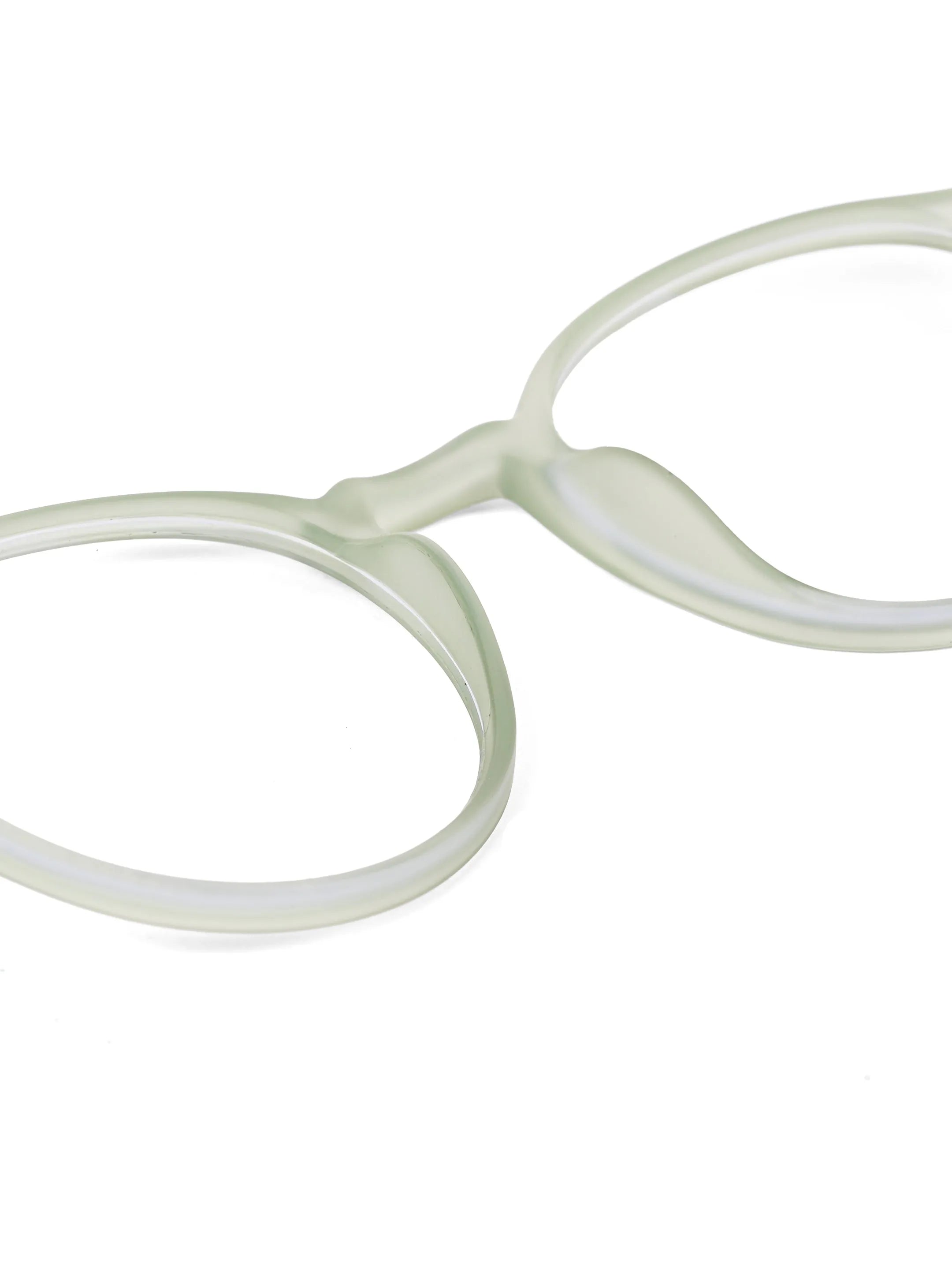 Screenzy | Light Green Medium Full Rim Round Computer Glasses for Men & Women [Blue Block]