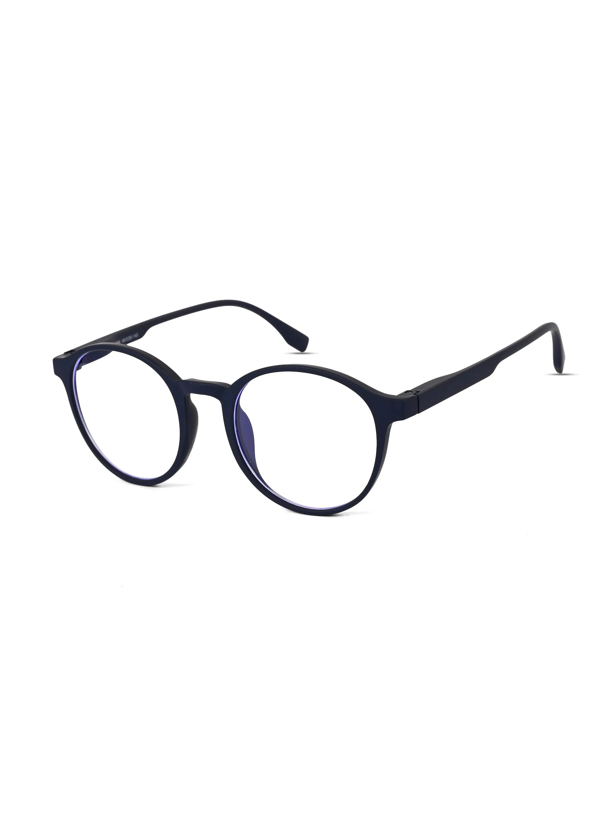 Screenzy | Blue Medium Full Rim Round Computer Glasses for Men & Women [Blue Block]