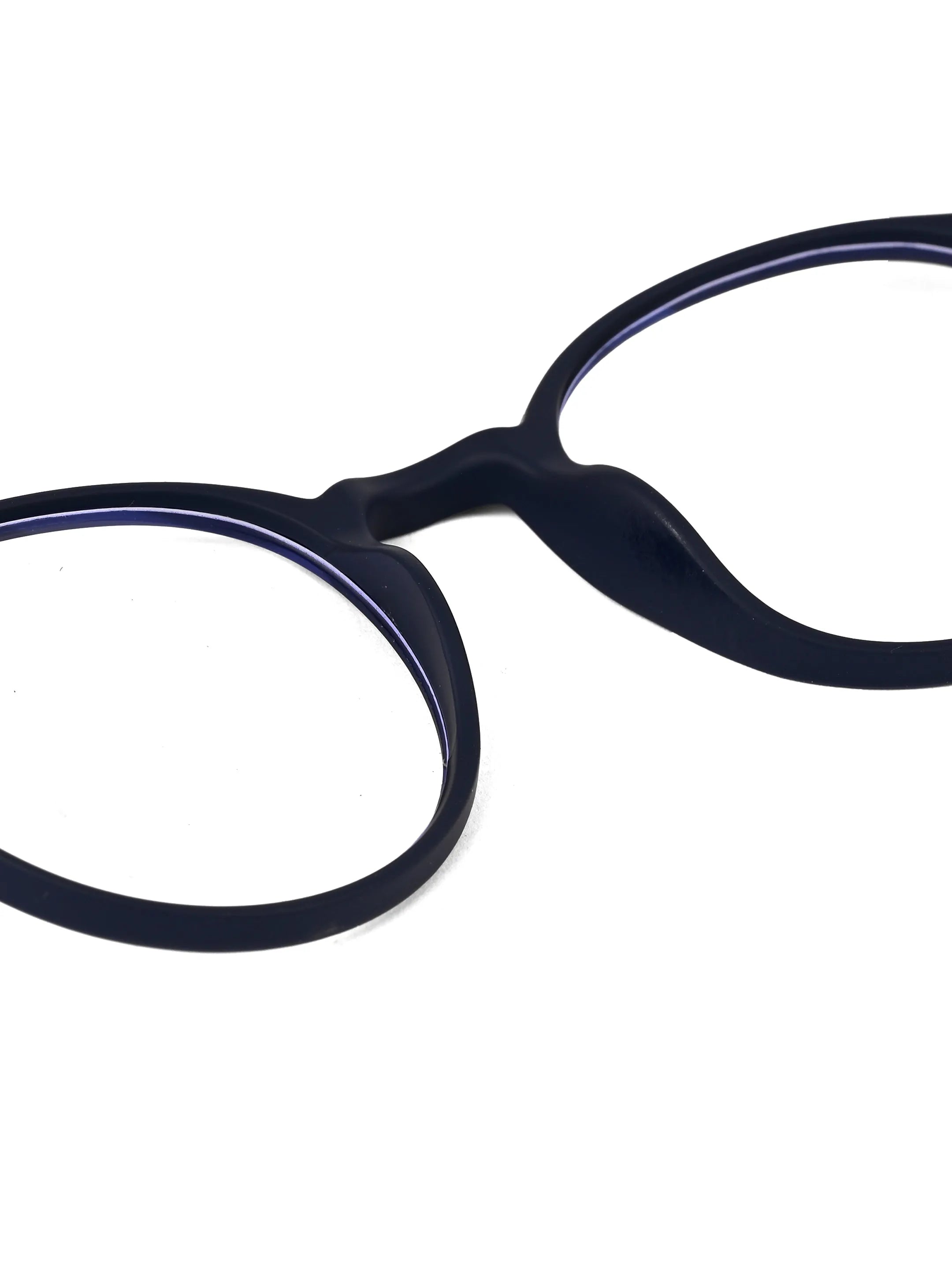 Screenzy | Blue Medium Full Rim Round Computer Glasses for Men & Women [Blue Block]