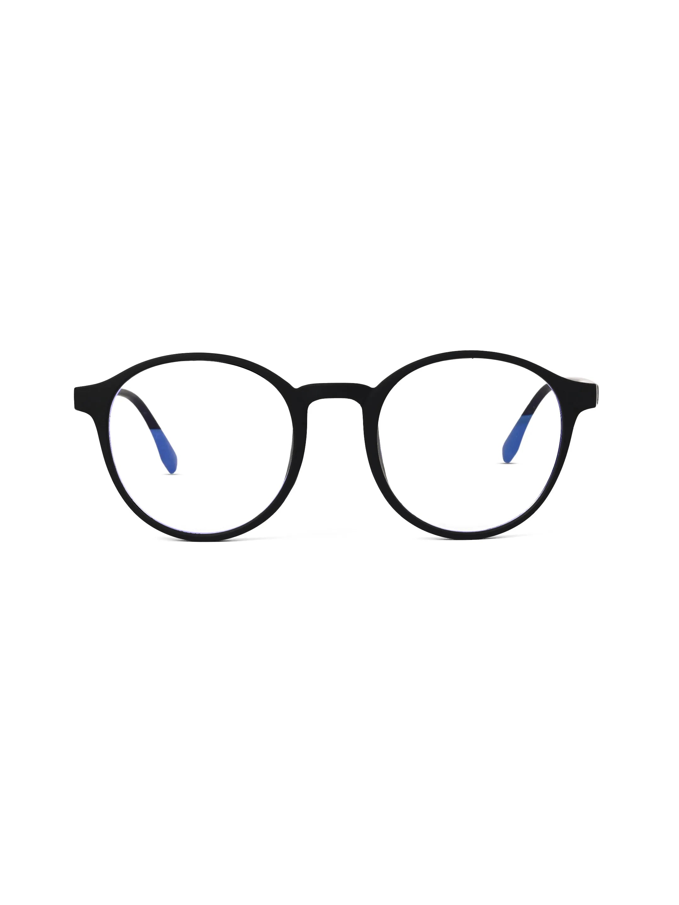 Screenzy | Black Medium Full Rim Round Computer Glasses for Men & Women [Blue Block]