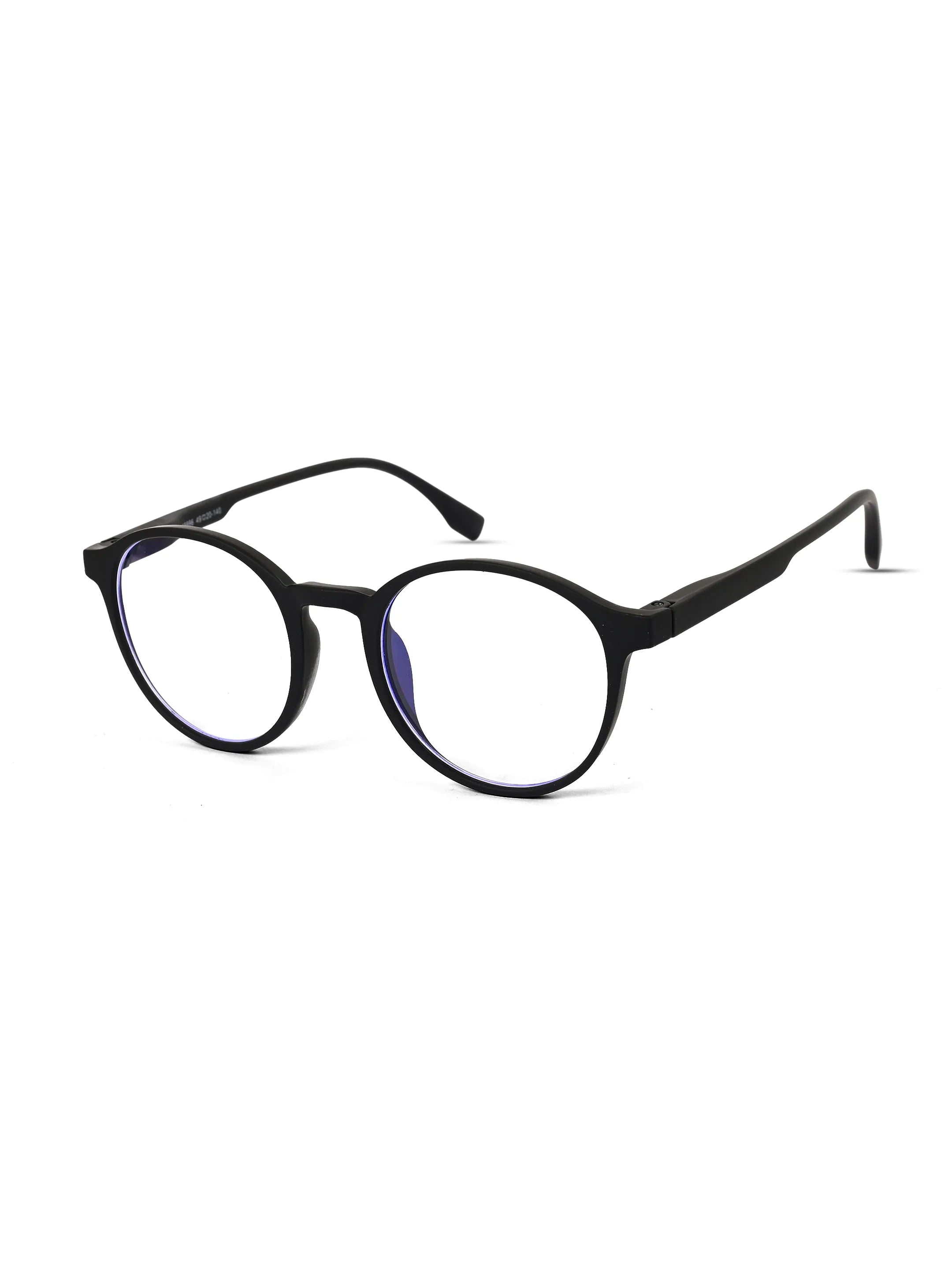 Screenzy | Black Medium Full Rim Round Computer Glasses for Men & Women [Blue Block]