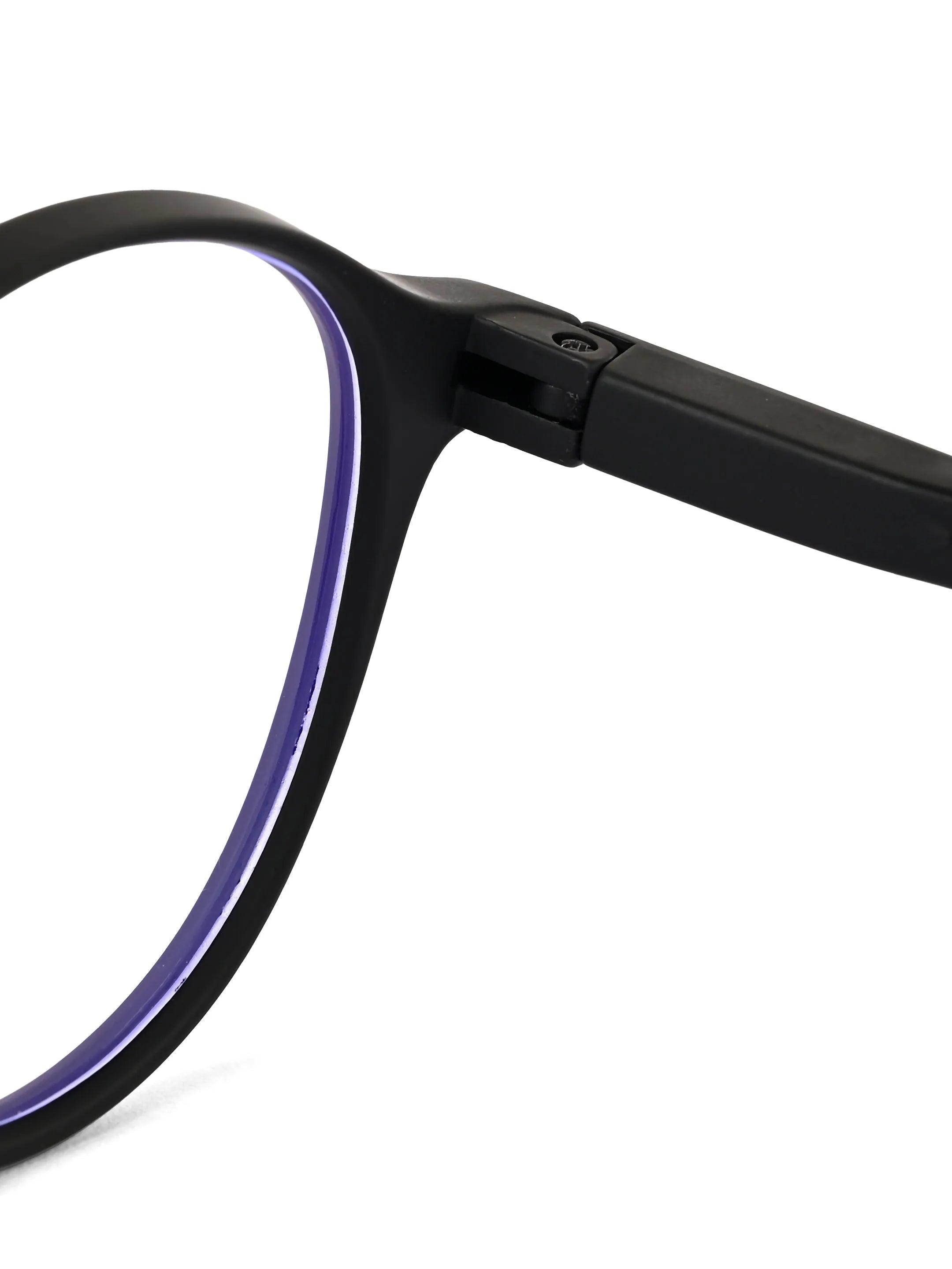 Screenzy | Black Medium Full Rim Round Computer Glasses for Men & Women [Blue Block]