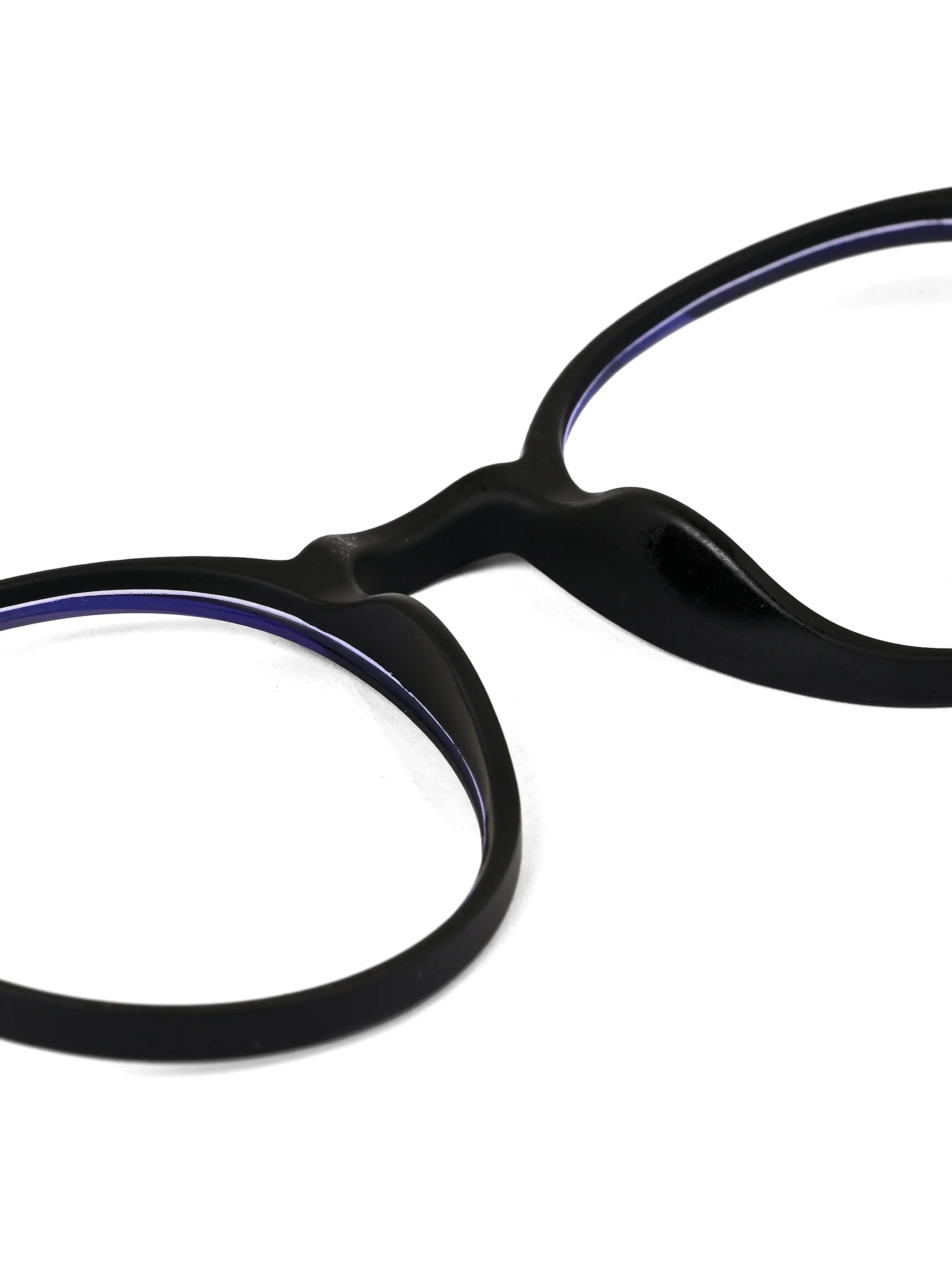 Screenzy | Black Medium Full Rim Round Computer Glasses for Men & Women [Blue Block]