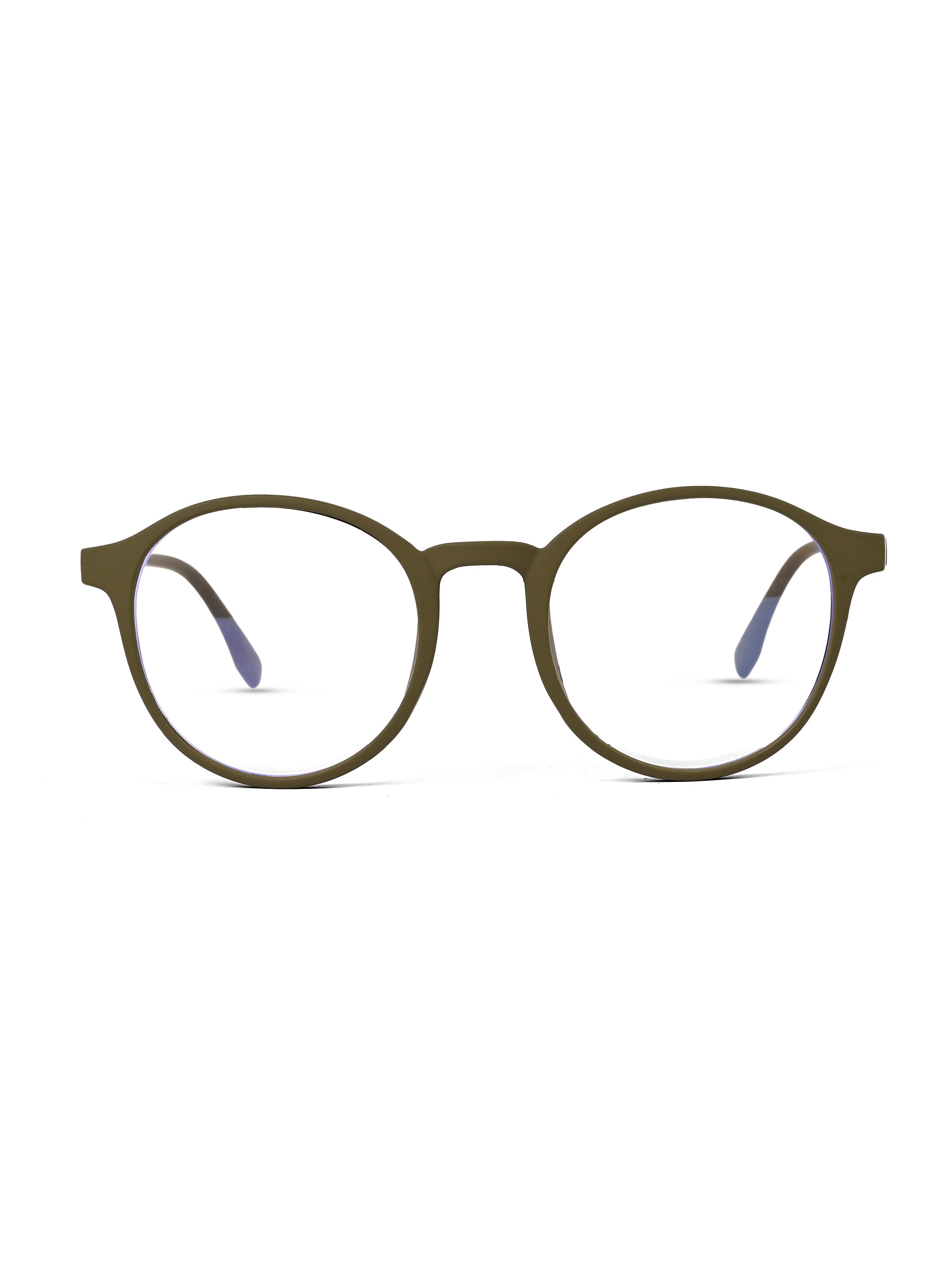 Screenzy | Green Medium Full Rim Round Computer Glasses for Men & Women [Blue Block]