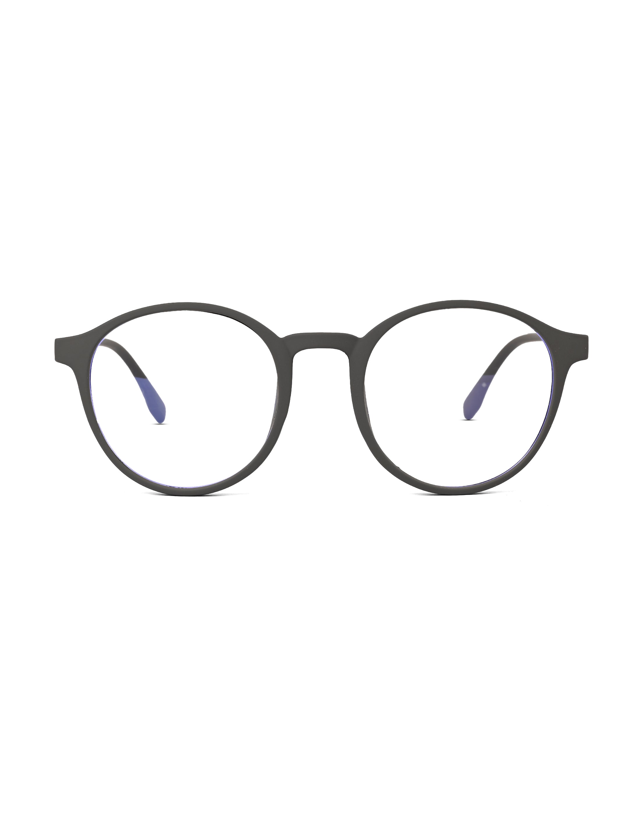 Screenzy | Grey Medium Full Rim Round Computer Glasses for Men & Women [Blue Block]
