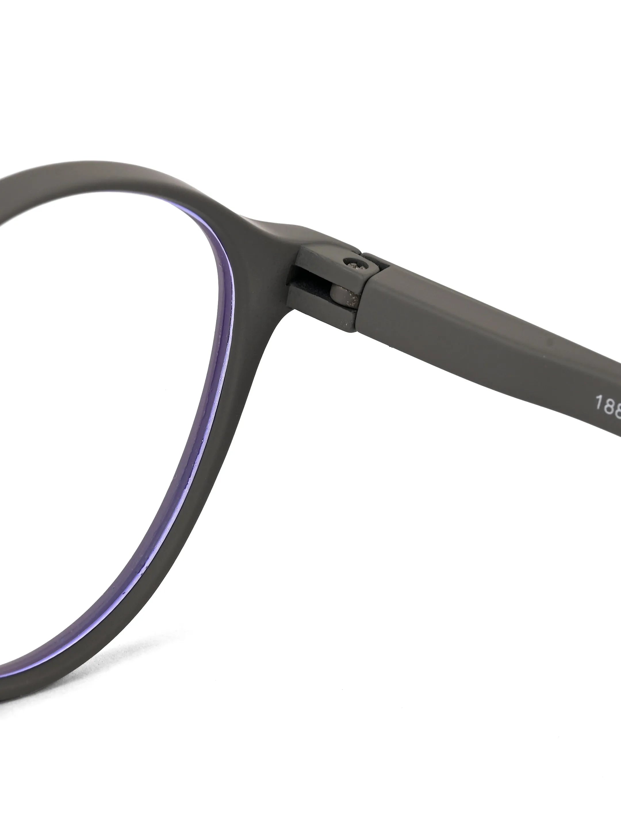 Screenzy | Grey Medium Full Rim Round Computer Glasses for Men & Women [Blue Block]