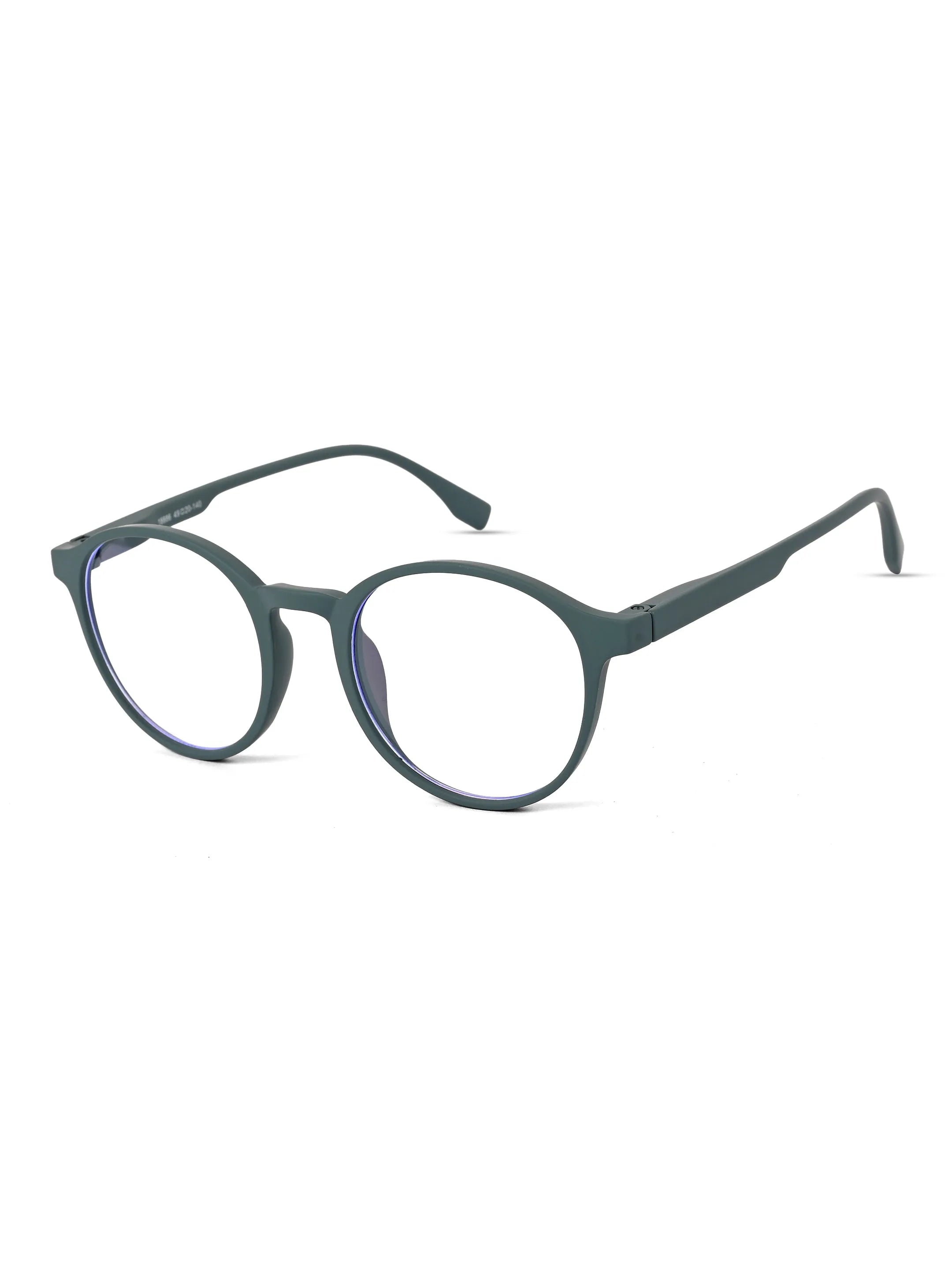 Screenzy | Olive Green Medium Full Rim Round Computer Glasses for Men & Women [Blue Block]