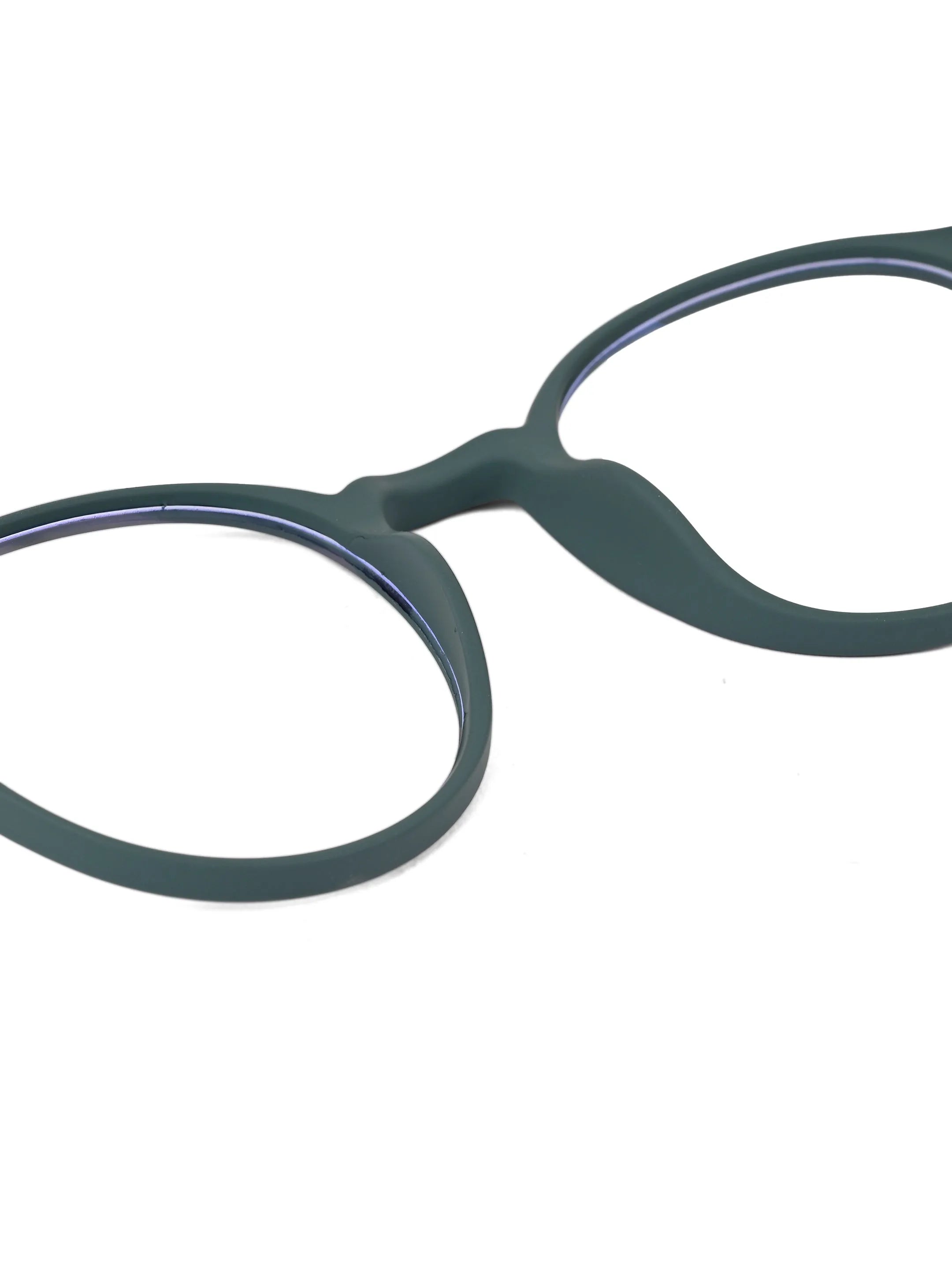 Screenzy | Olive Green Medium Full Rim Round Computer Glasses for Men & Women [Blue Block]