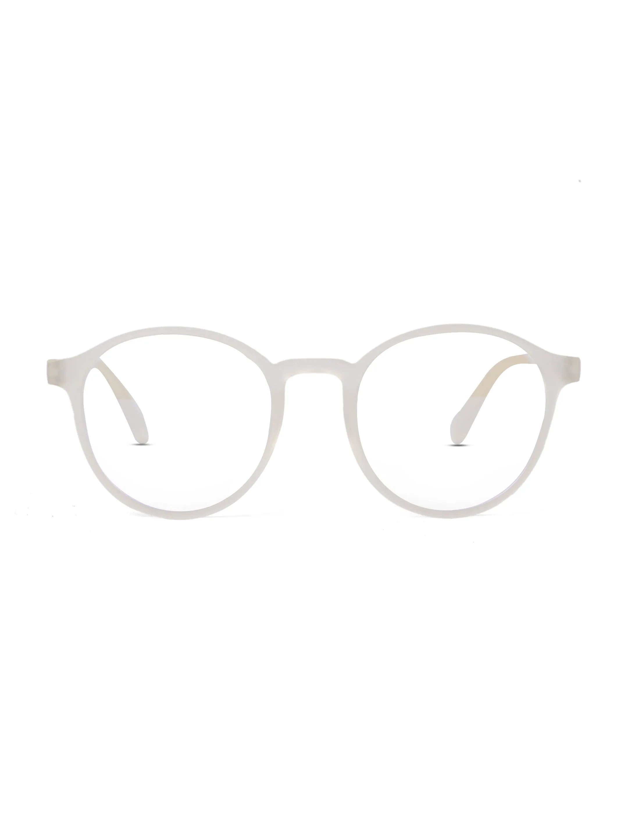 Screenzy | Transparent Medium Full Rim Round Computer Glasses for Men & Women [Blue Block]