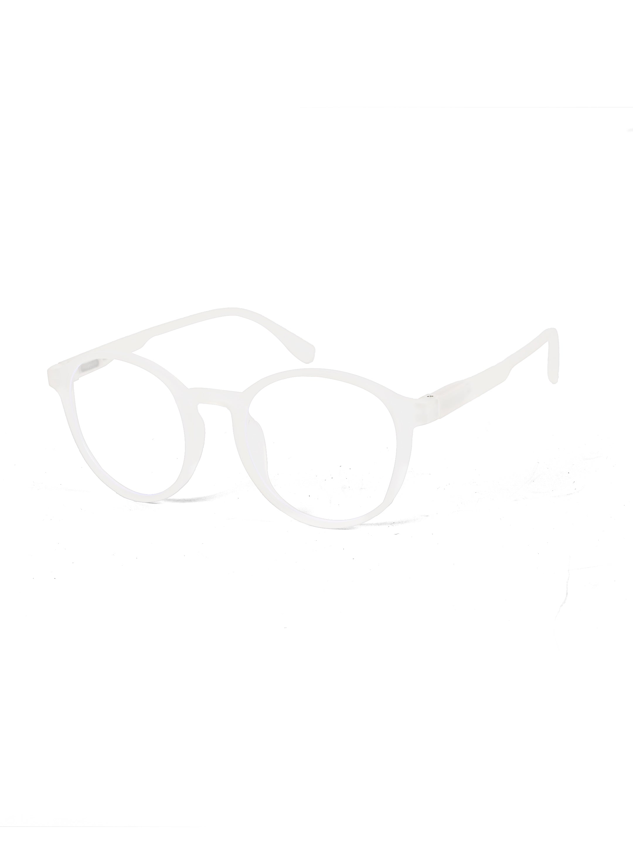 Screenzy | Transparent Medium Full Rim Round Computer Glasses for Men & Women [Blue Block]