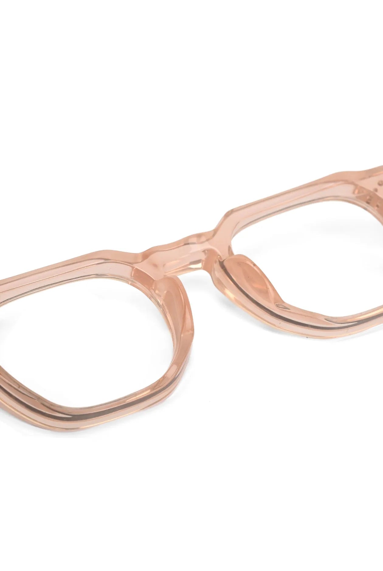 OptiShift | Transparent Cream Medium Full Rim Square Computer Glasses for Men & Women [Photochromic]