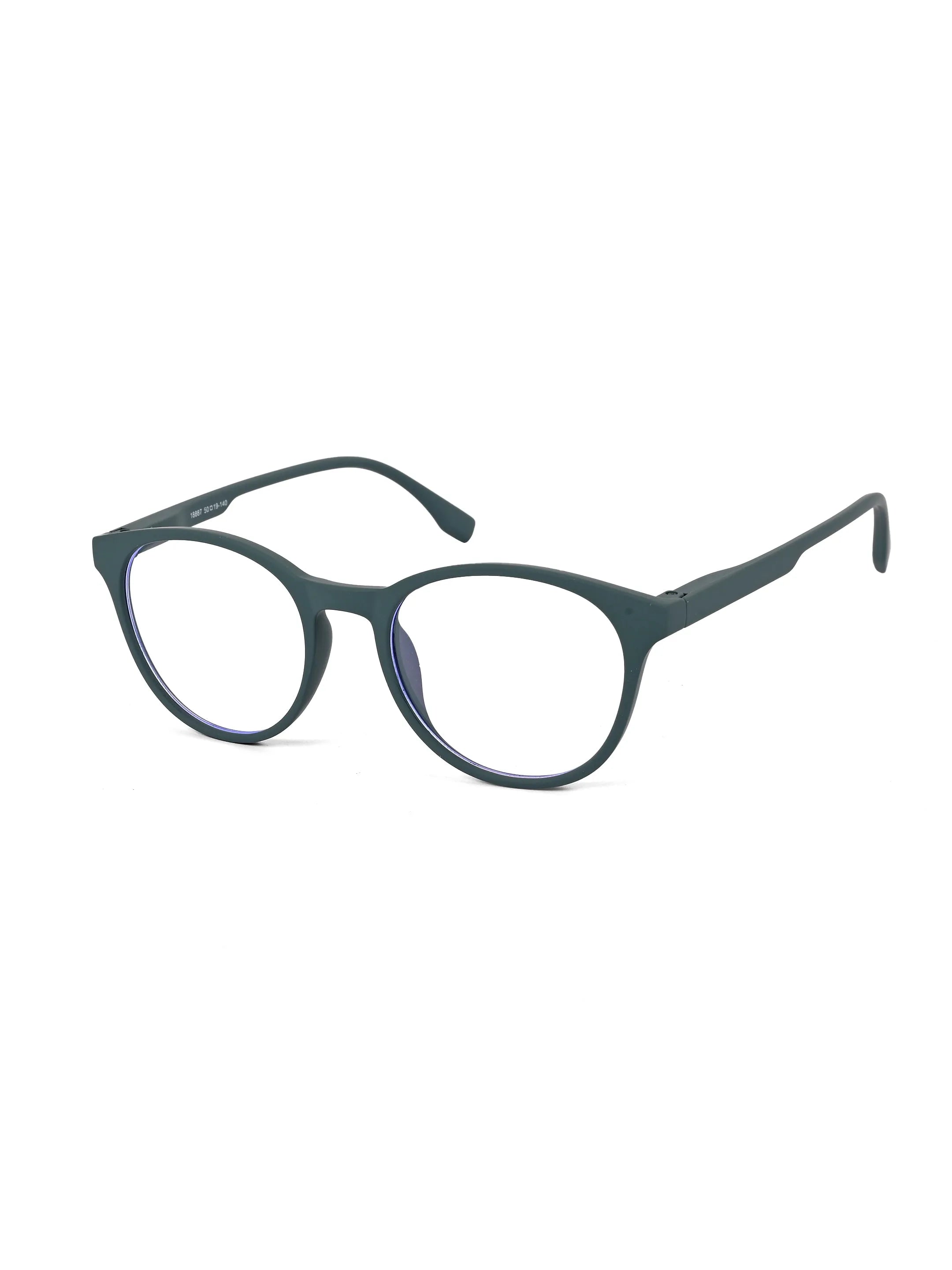 RayBloc | Olive Green Medium Full Rim OVAL Computer Glasses for Men & Women [Blue Block]