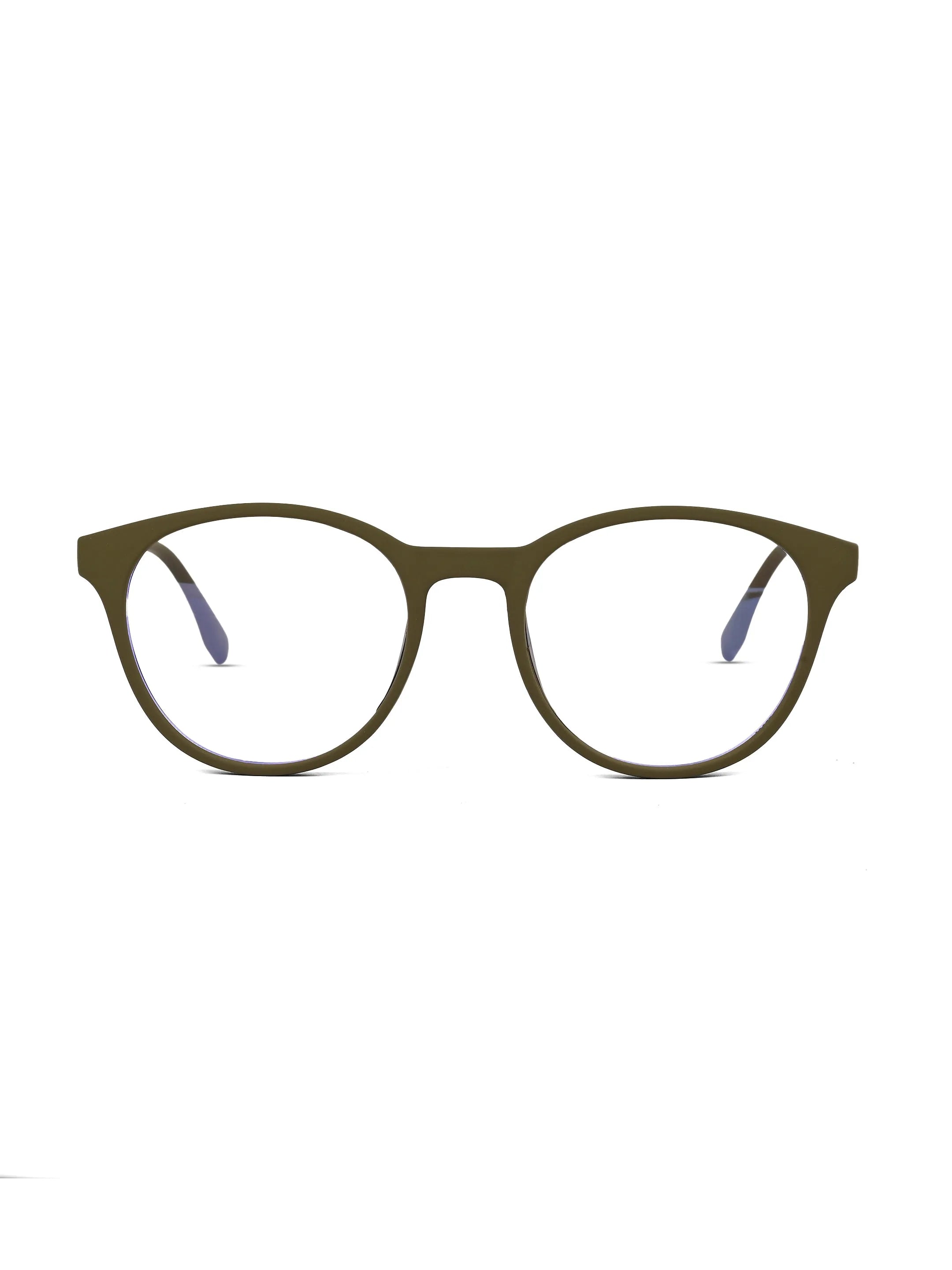 RayBloc | Green Medium Full Rim OVAL Computer Glasses for Men & Women [Blue Block]