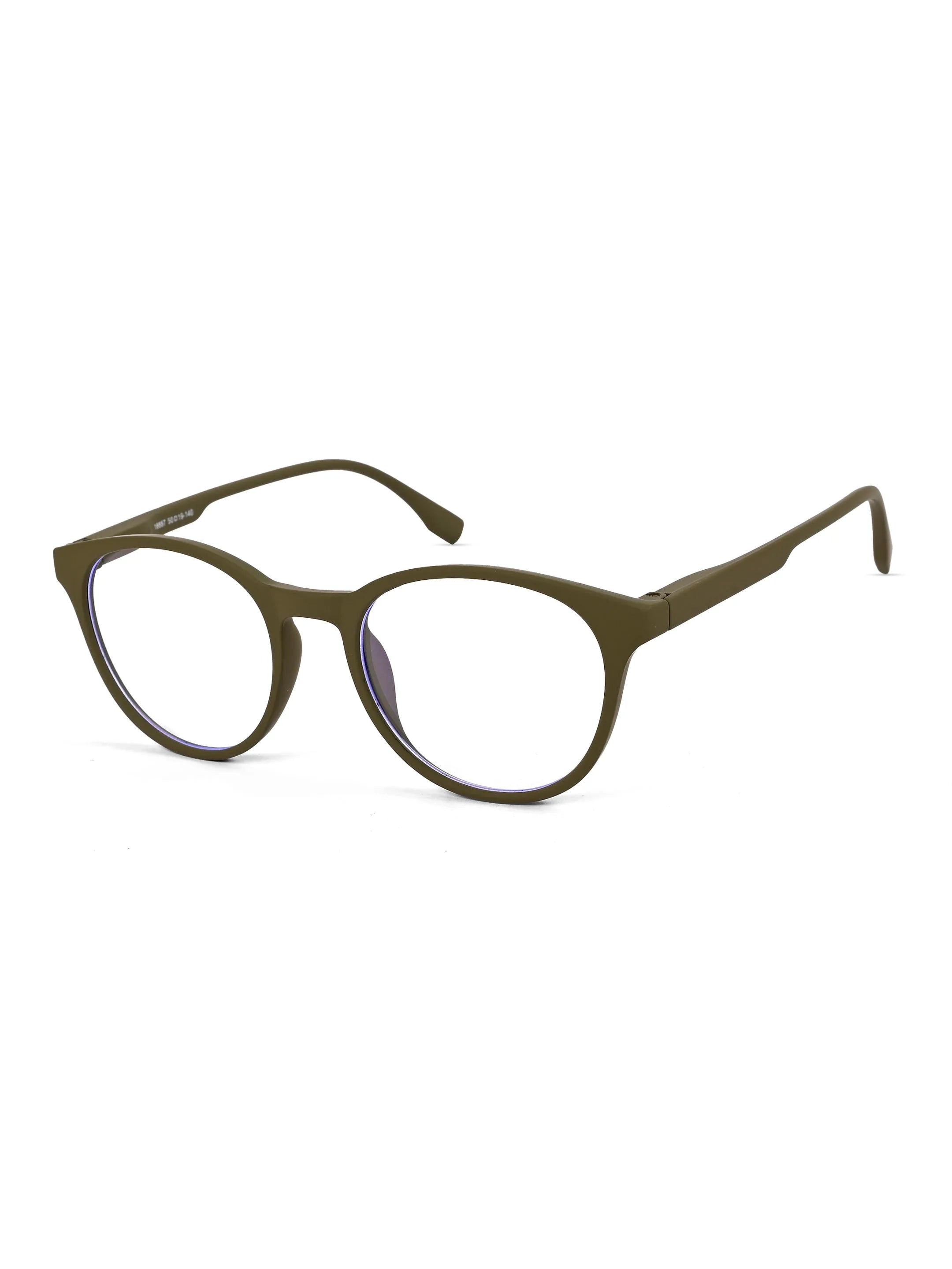 RayBloc | Green Medium Full Rim OVAL Computer Glasses for Men & Women [Blue Block]