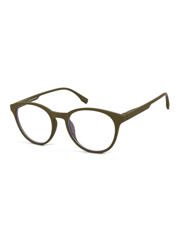 RayBloc | Green Medium Full Rim OVAL Computer Glasses for Men & Women [Blue Block]