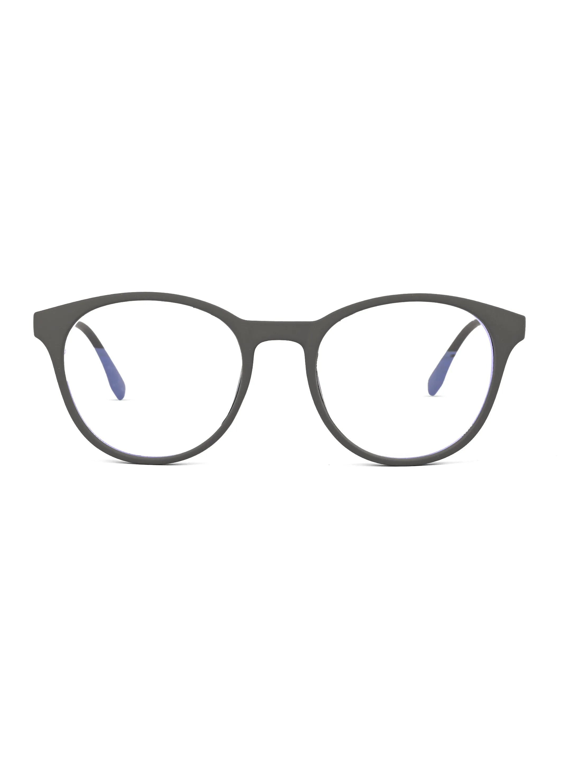 RayBloc | Grey Medium Full Rim OVAL Computer Glasses for Men & Women [Blue Block]