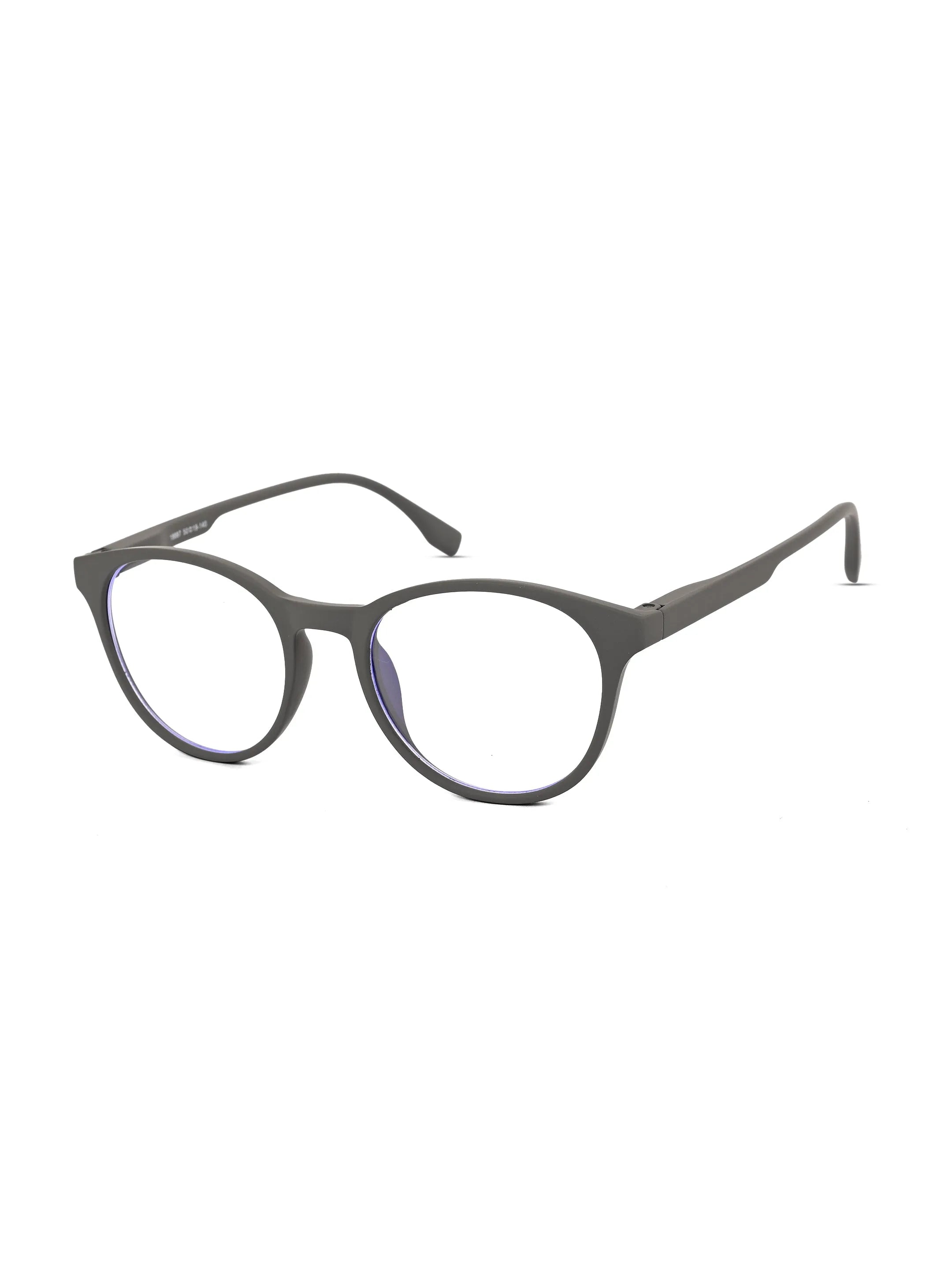 RayBloc | Grey Medium Full Rim OVAL Computer Glasses for Men & Women [Blue Block]