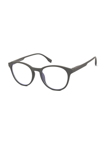 RayBloc | Grey Medium Full Rim OVAL Computer Glasses for Men & Women [Blue Block]