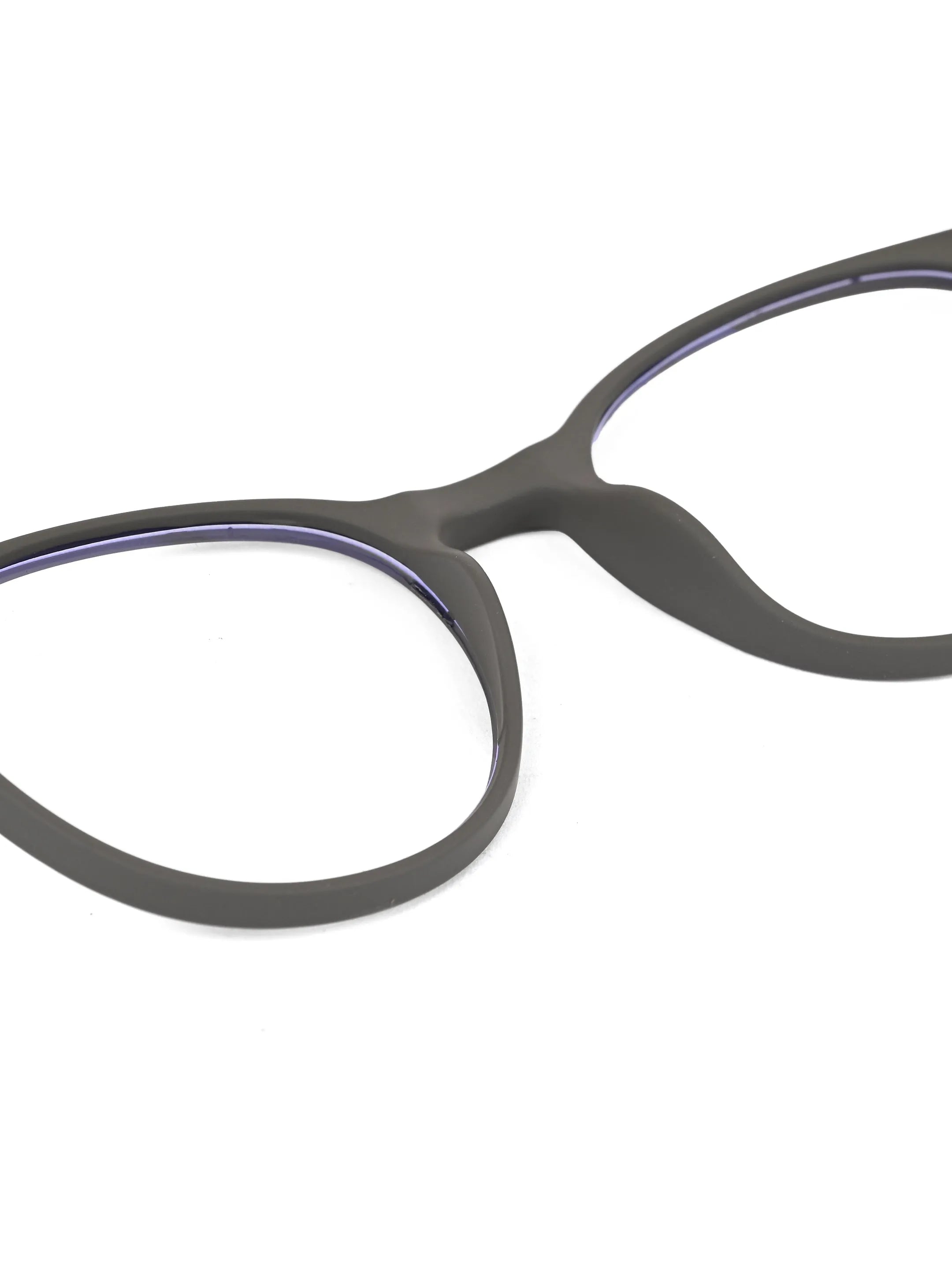RayBloc | Grey Medium Full Rim OVAL Computer Glasses for Men & Women [Blue Block]