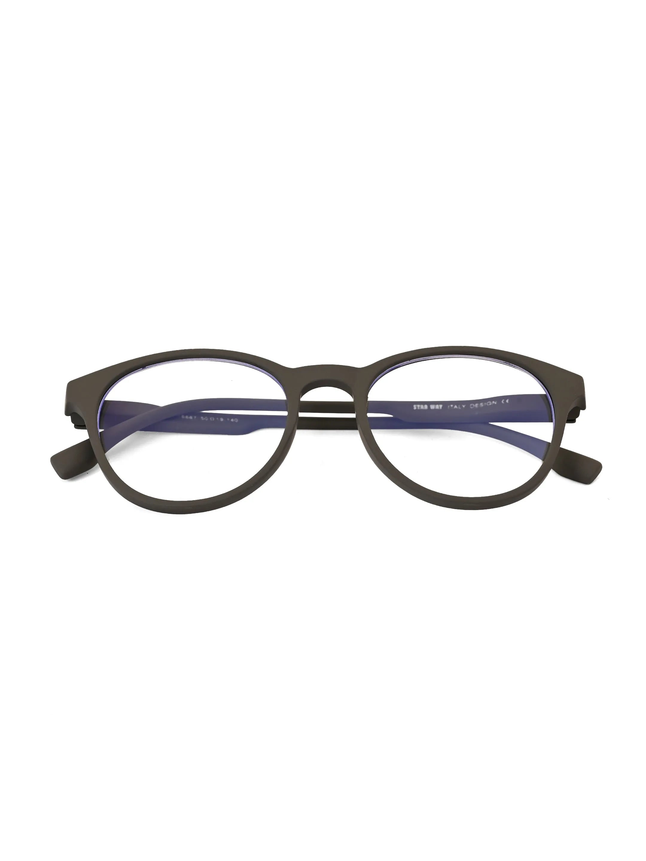 RayBloc | Grey Medium Full Rim OVAL Computer Glasses for Men & Women [Blue Block]
