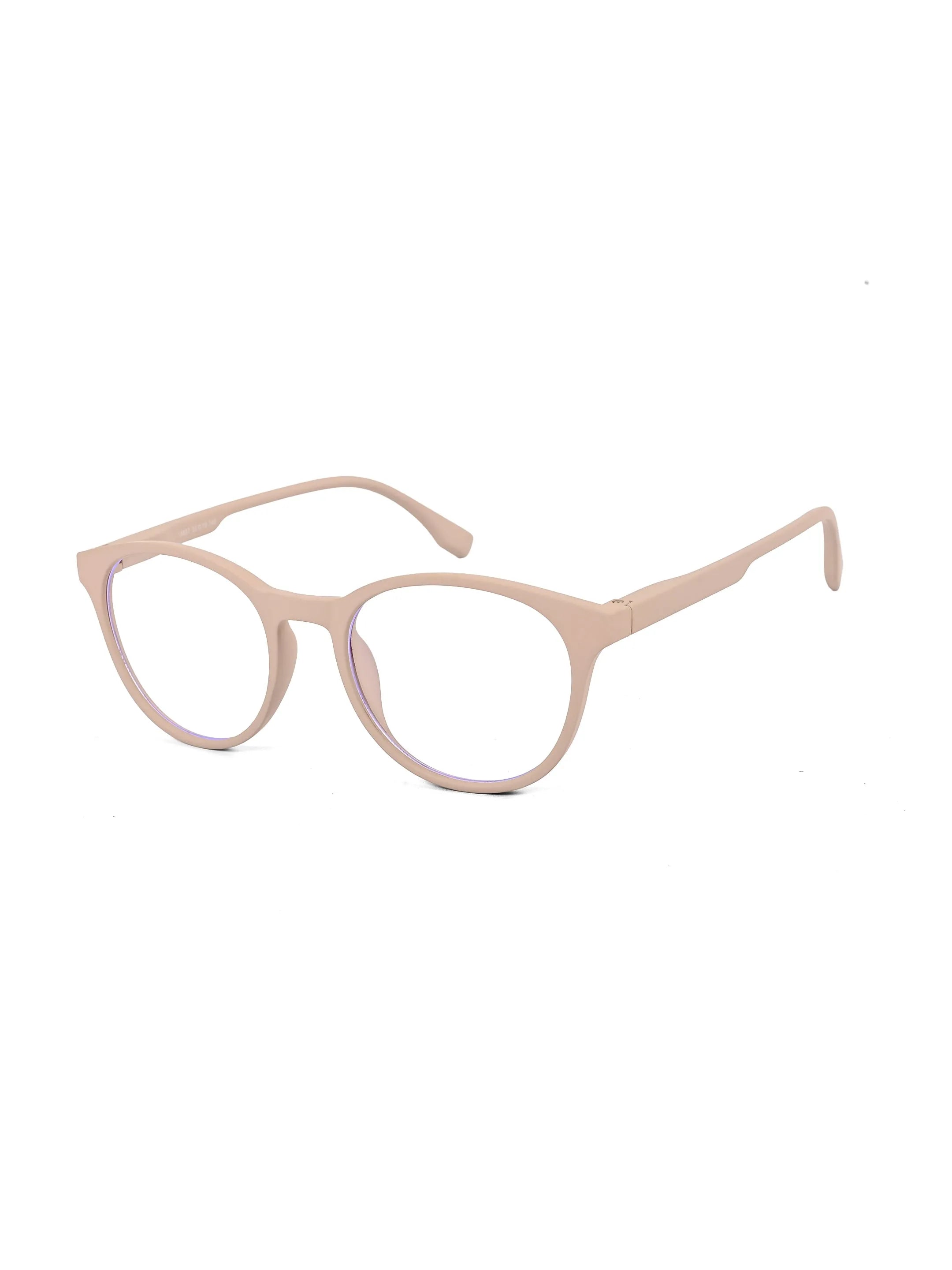 RayBloc | Cream Medium Full Rim OVAL Computer Glasses for Men & Women [Blue Block]