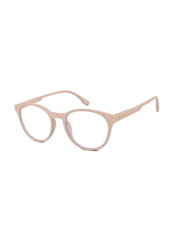 RayBloc | Cream Medium Full Rim OVAL Computer Glasses for Men & Women [Blue Block]