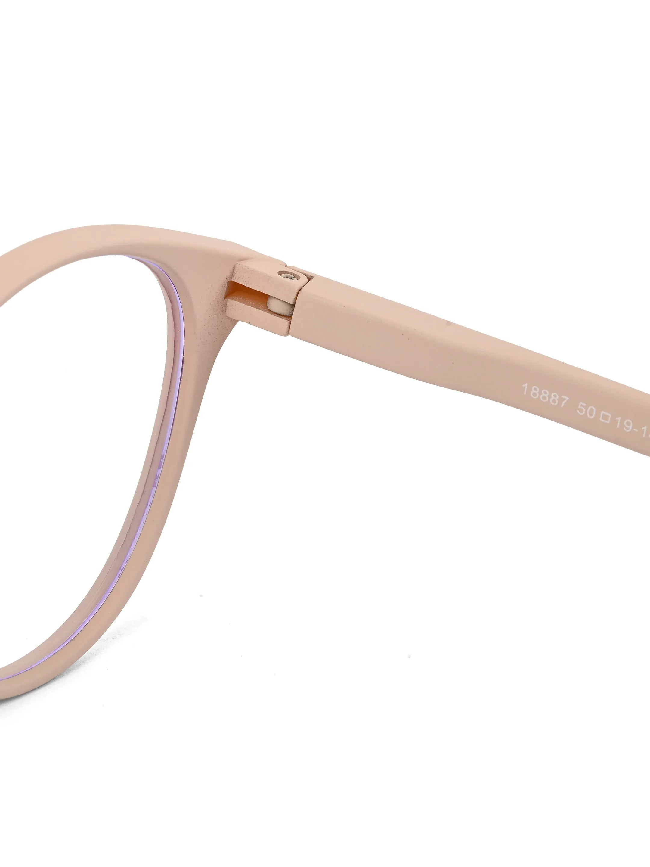 RayBloc | Cream Medium Full Rim OVAL Computer Glasses for Men & Women [Blue Block]