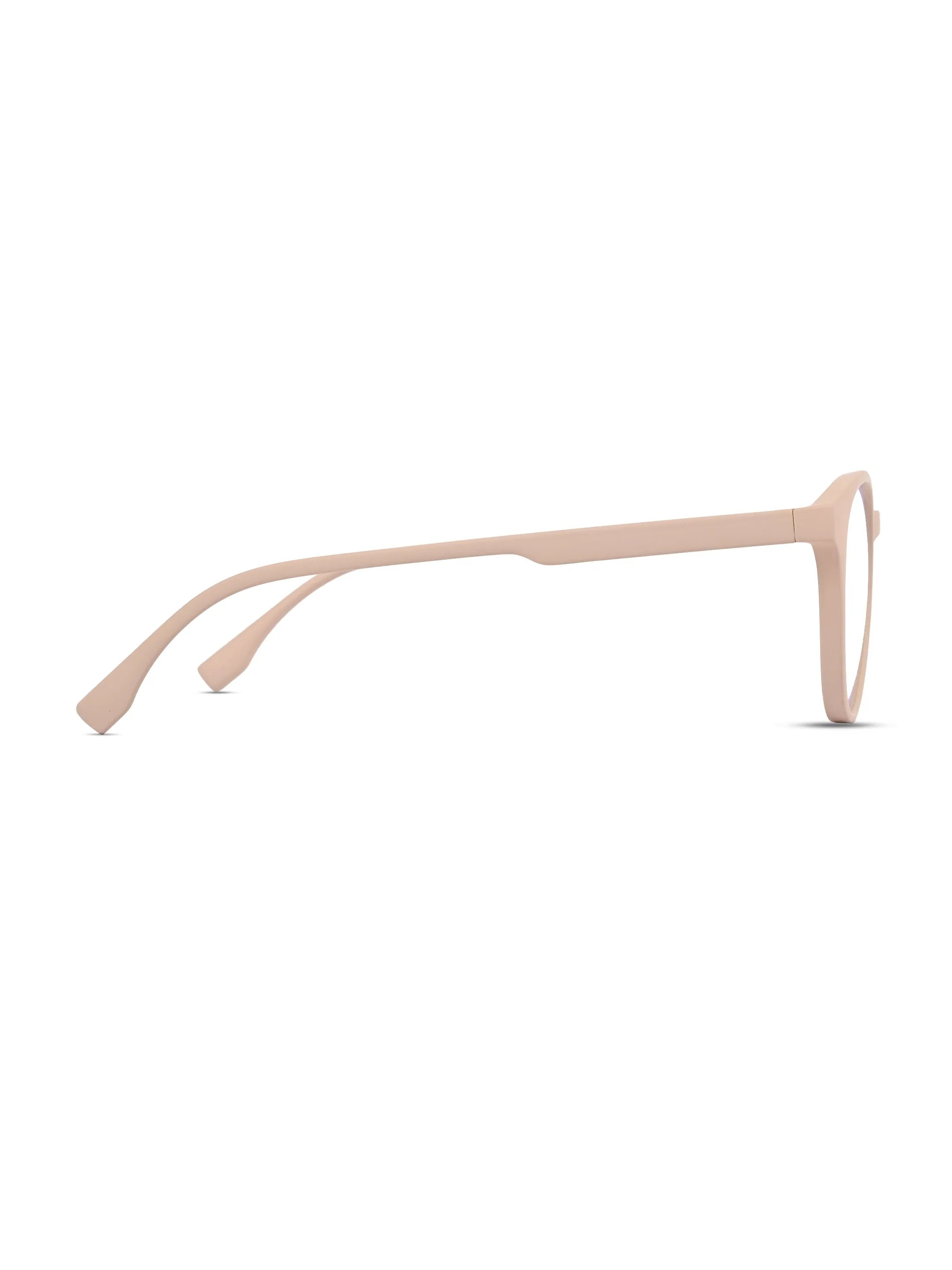 RayBloc | Cream Medium Full Rim OVAL Computer Glasses for Men & Women [Blue Block]