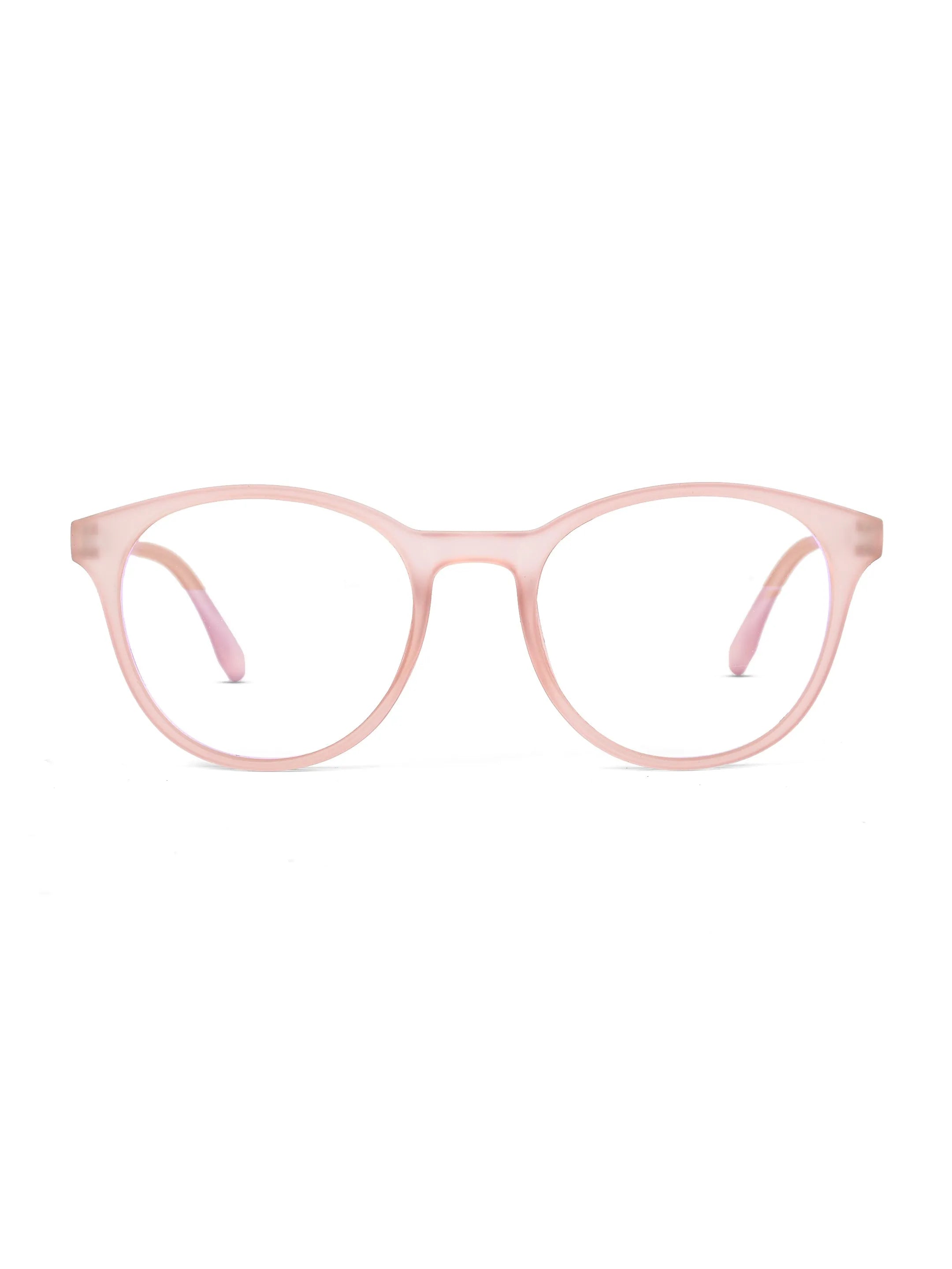 RayBloc | Baby Pink Medium Full Rim OVAL Computer Glasses for Men & Women [Blue Block]