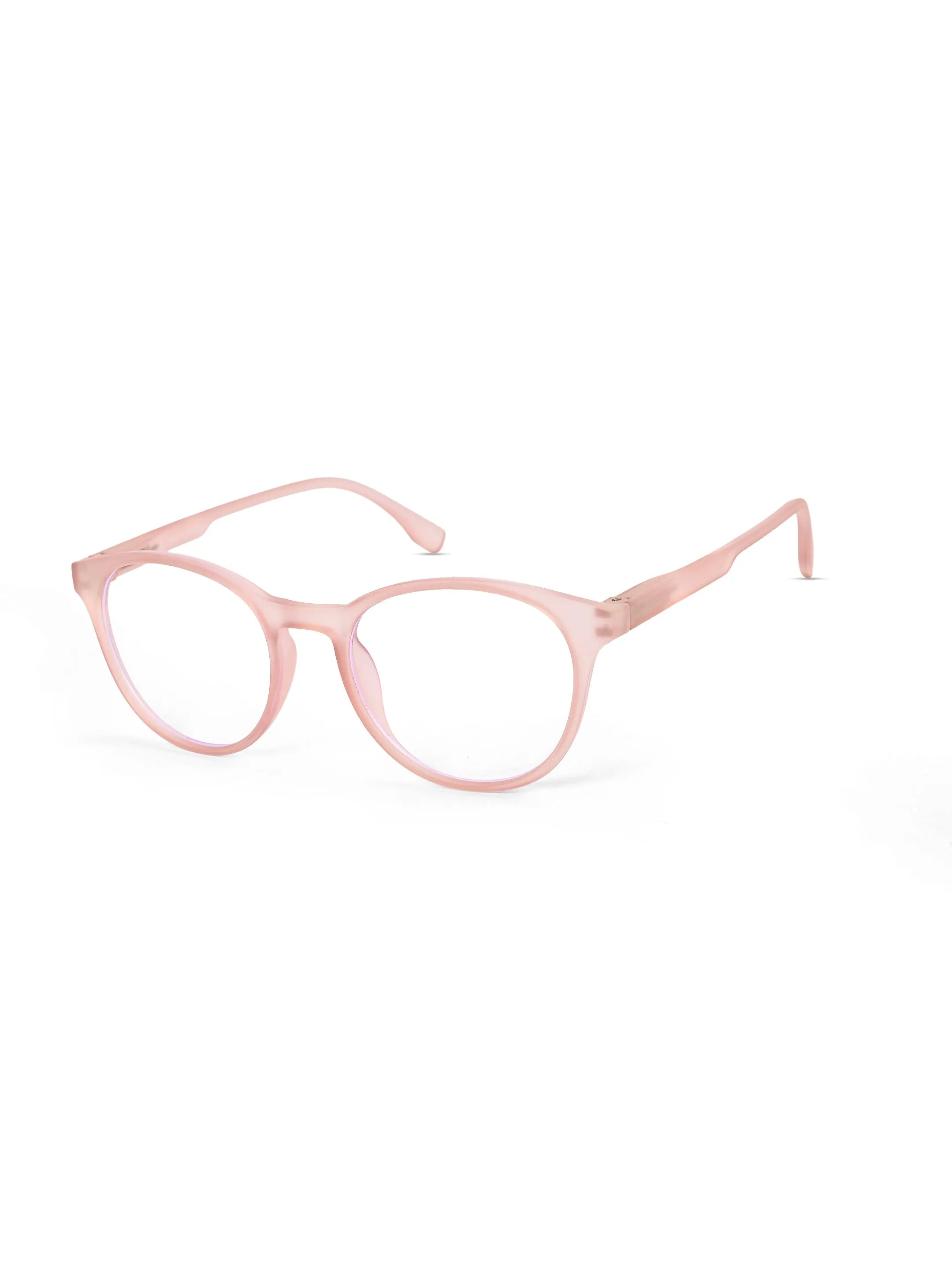 RayBloc | Baby Pink Medium Full Rim OVAL Computer Glasses for Men & Women [Blue Block]
