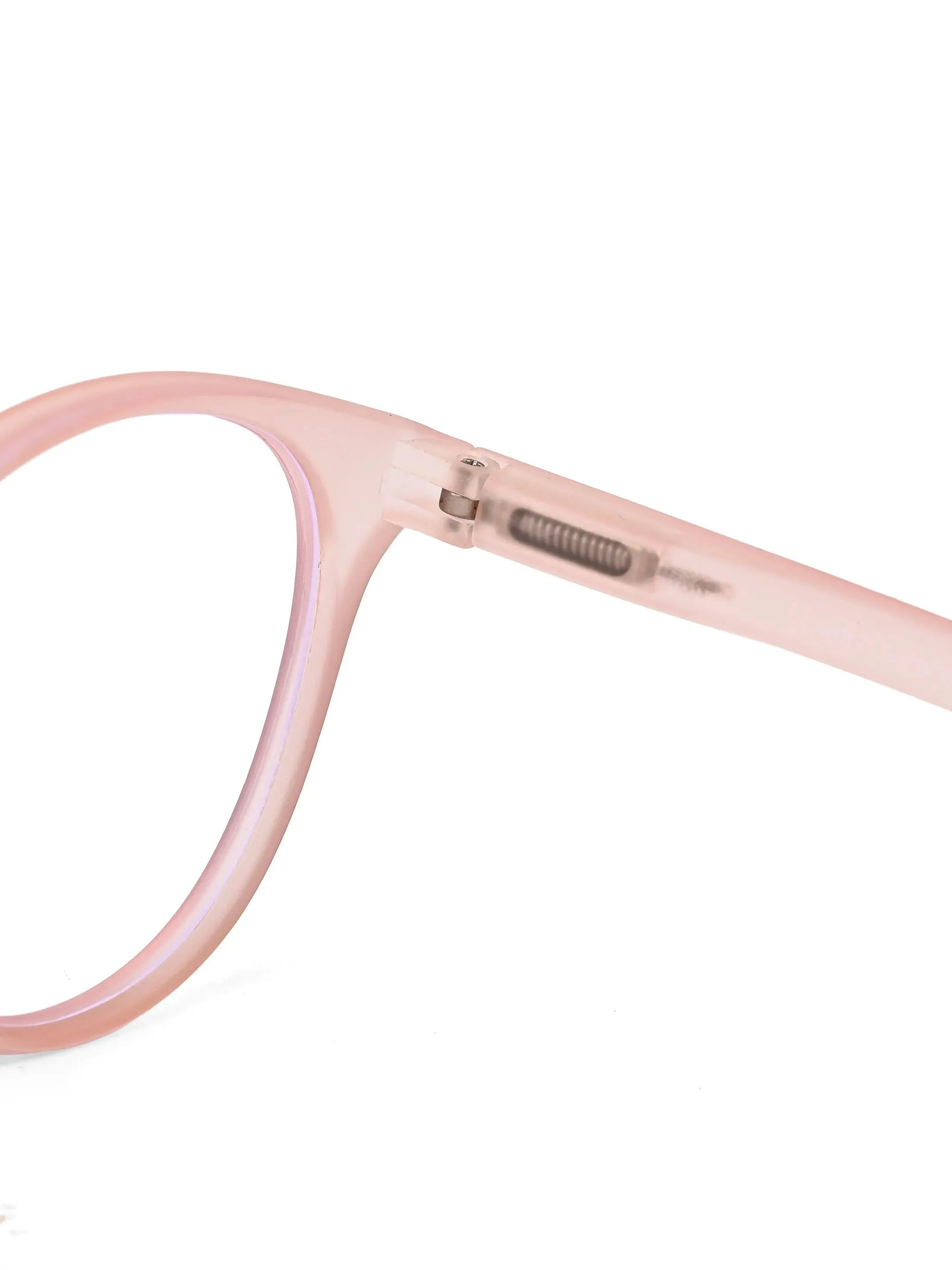 RayBloc | Baby Pink Medium Full Rim OVAL Computer Glasses for Men & Women [Blue Block]