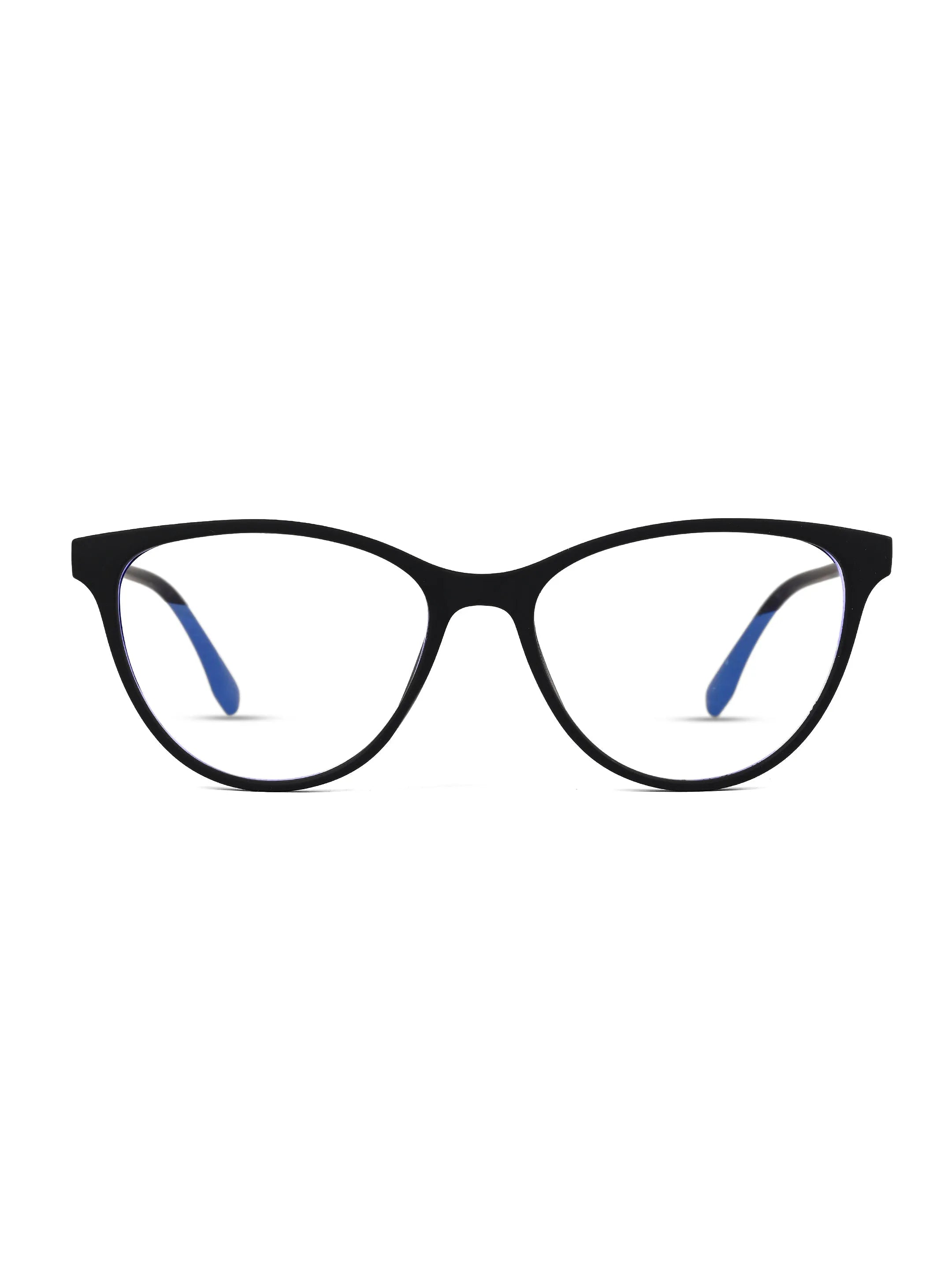 TruBlu | Black Medium Full Rim CATEYE Computer Glasses for Men & Women [Blue Block]