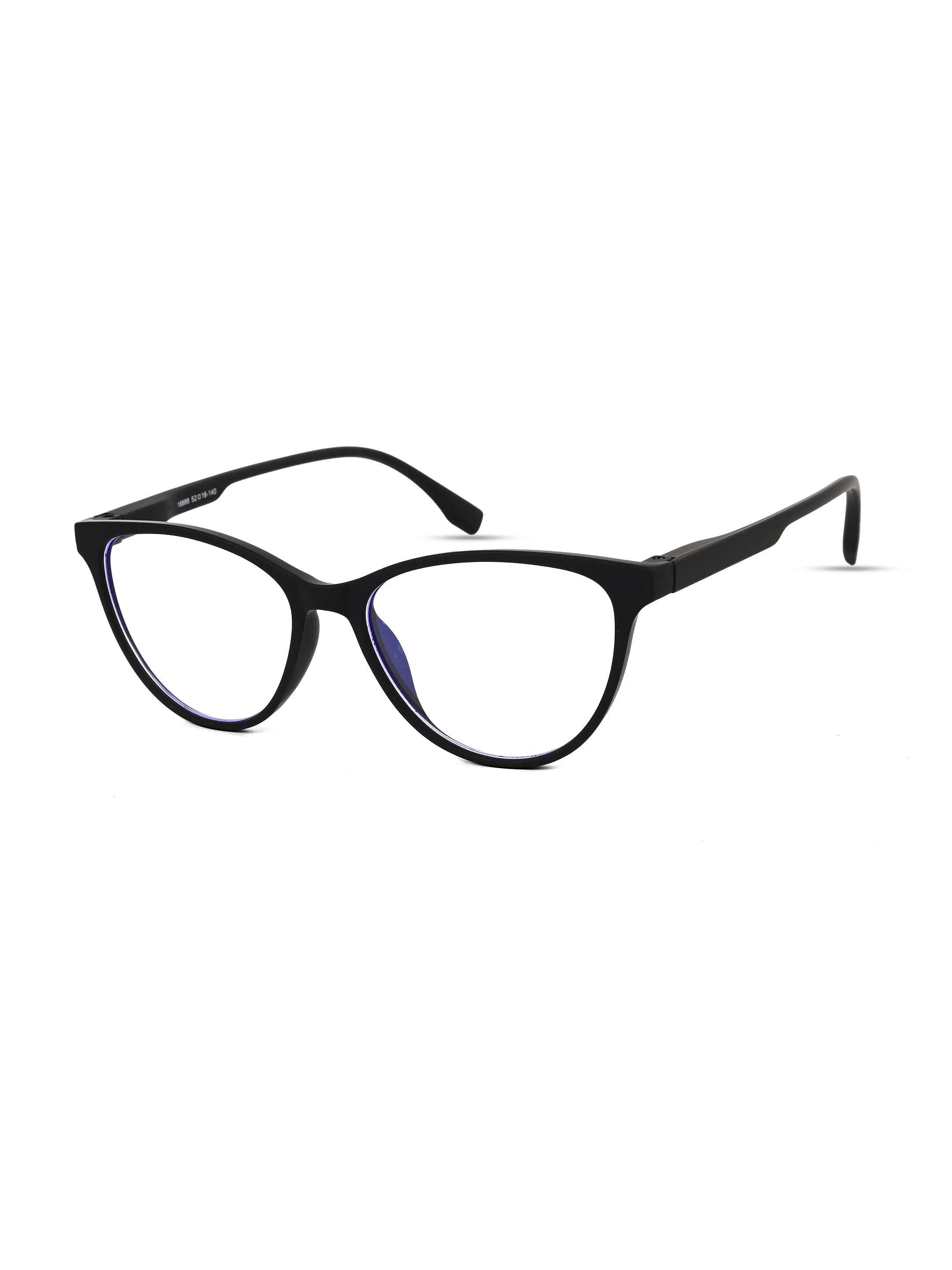 TruBlu | Black Medium Full Rim CATEYE Computer Glasses for Men & Women [Blue Block]