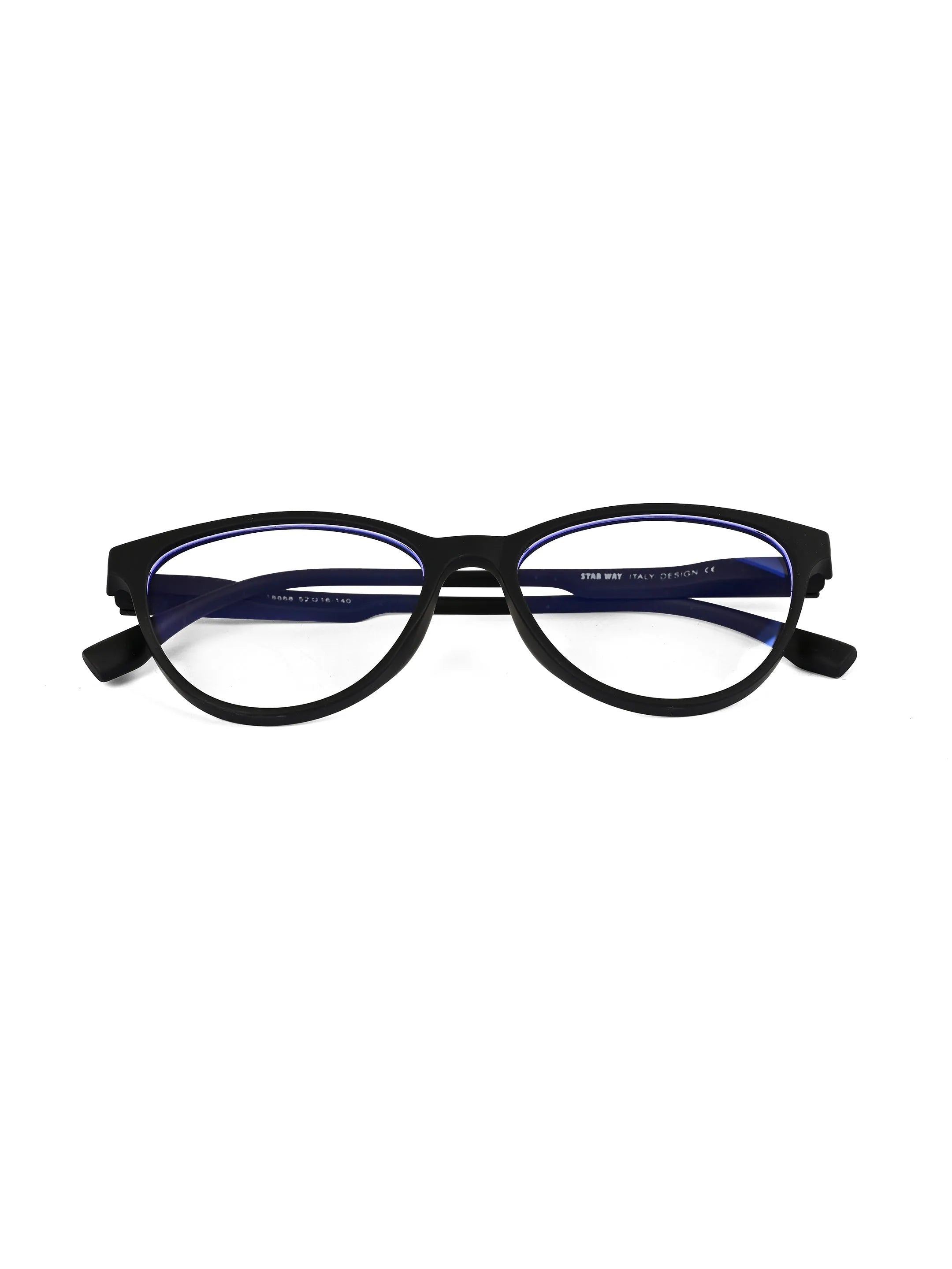 TruBlu | Black Medium Full Rim CATEYE Computer Glasses for Men & Women [Blue Block]