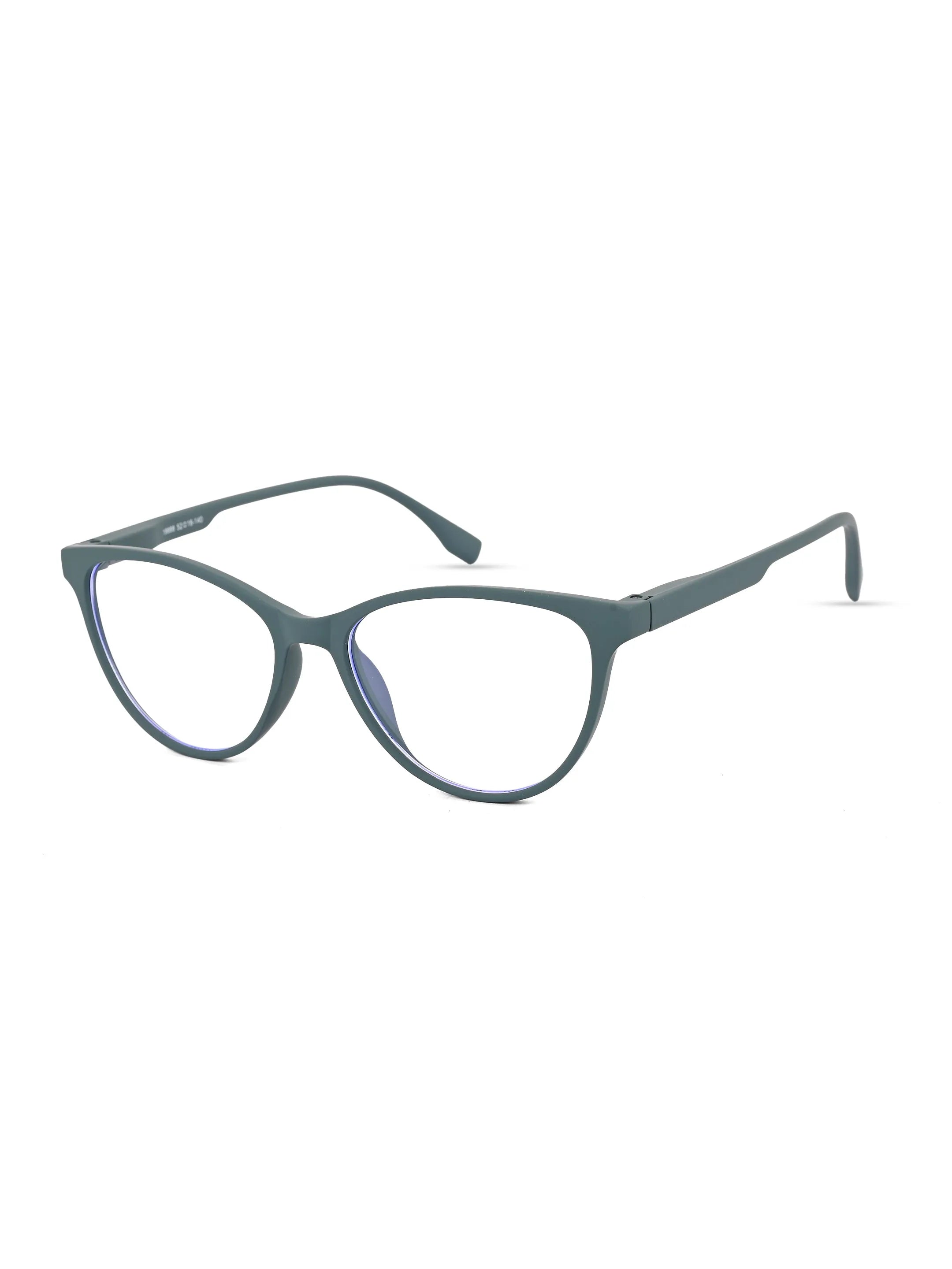 TruBlu | Olive Green Medium Full Rim CATEYE Computer Glasses for Men & Women [Blue Block]