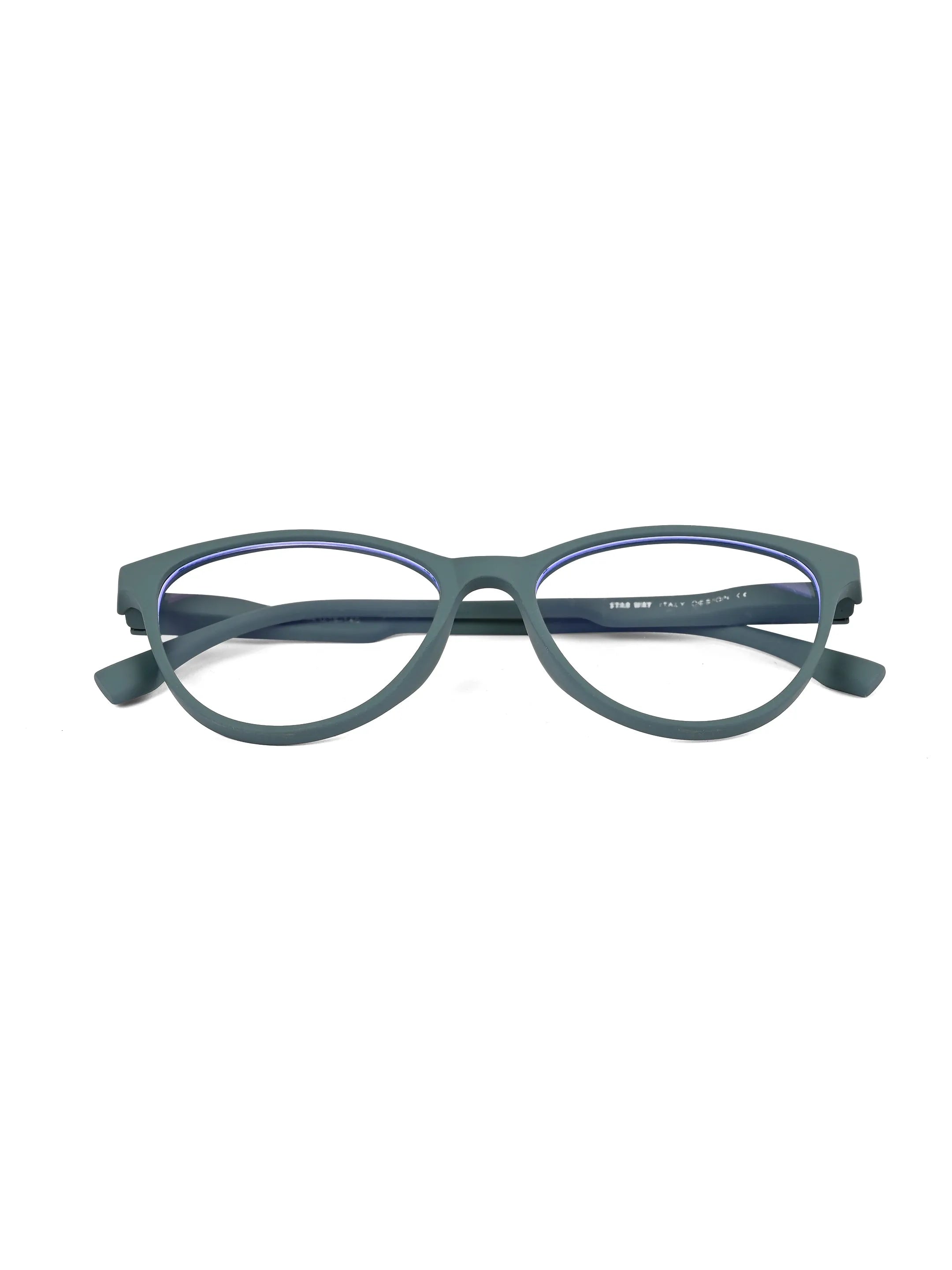 TruBlu | Olive Green Medium Full Rim CATEYE Computer Glasses for Men & Women [Blue Block]