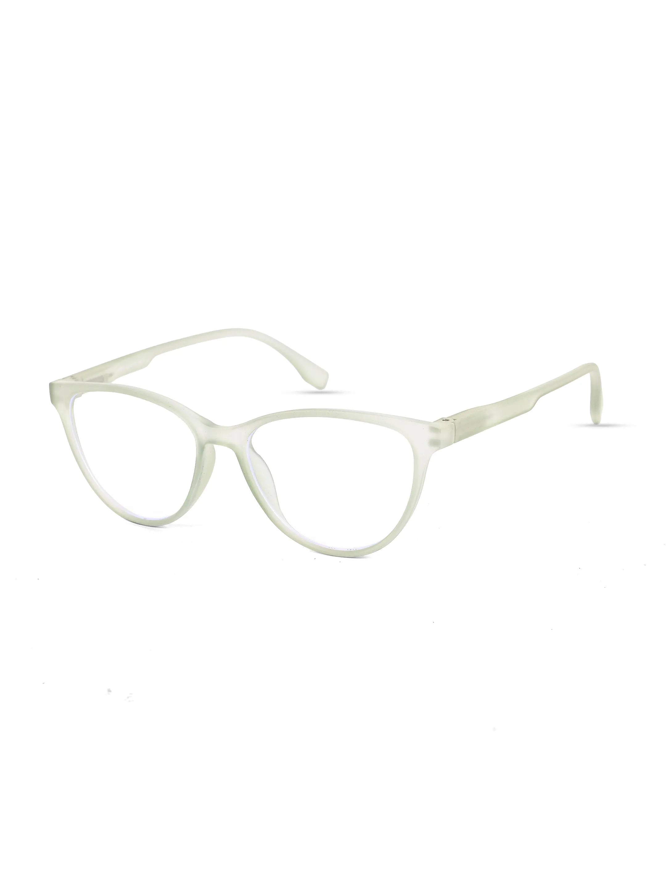 TruBlu | Light Green Medium Full Rim CATEYE Computer Glasses for Men & Women [Blue Block]
