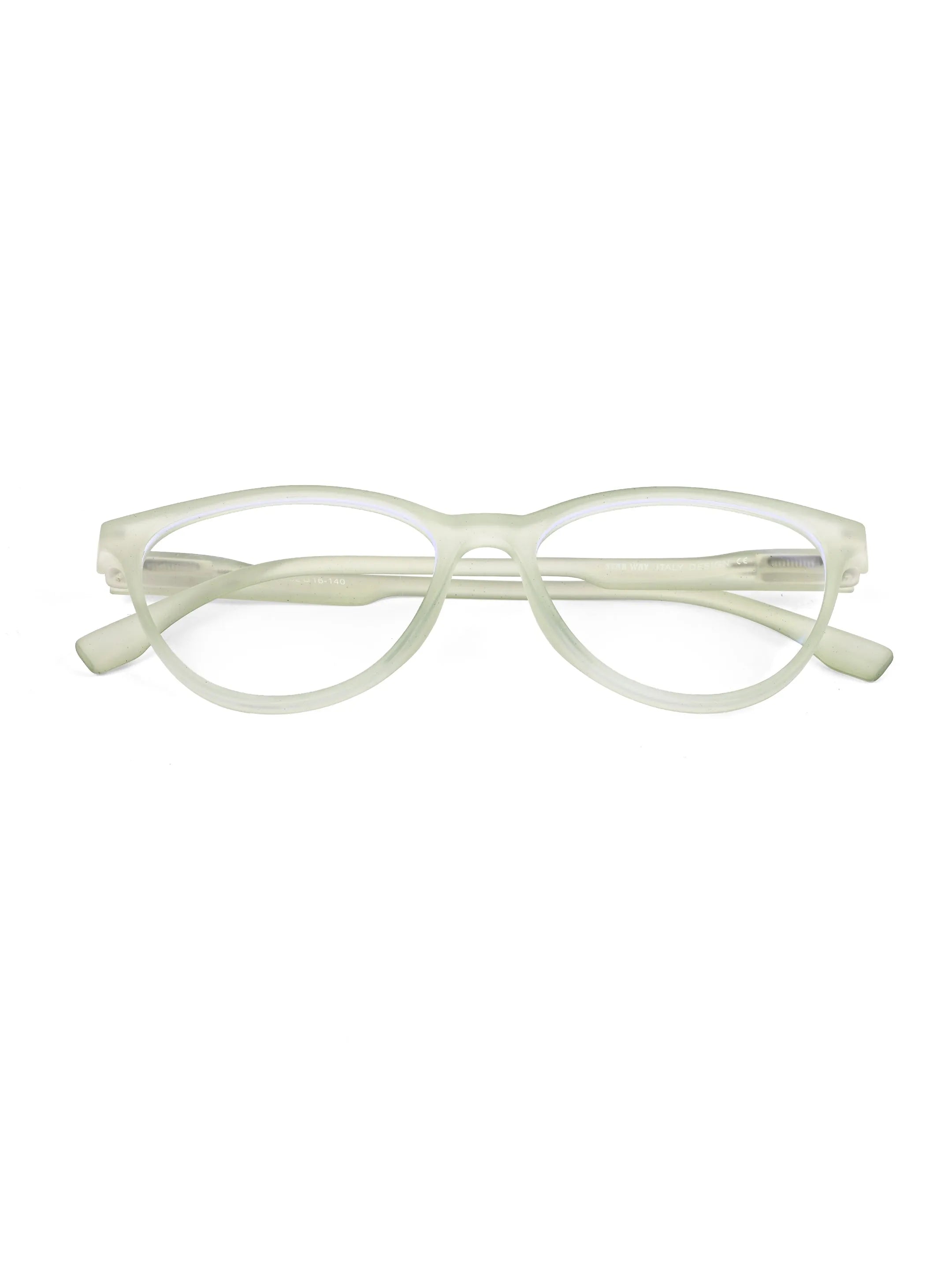 TruBlu | Light Green Medium Full Rim CATEYE Computer Glasses for Men & Women [Blue Block]