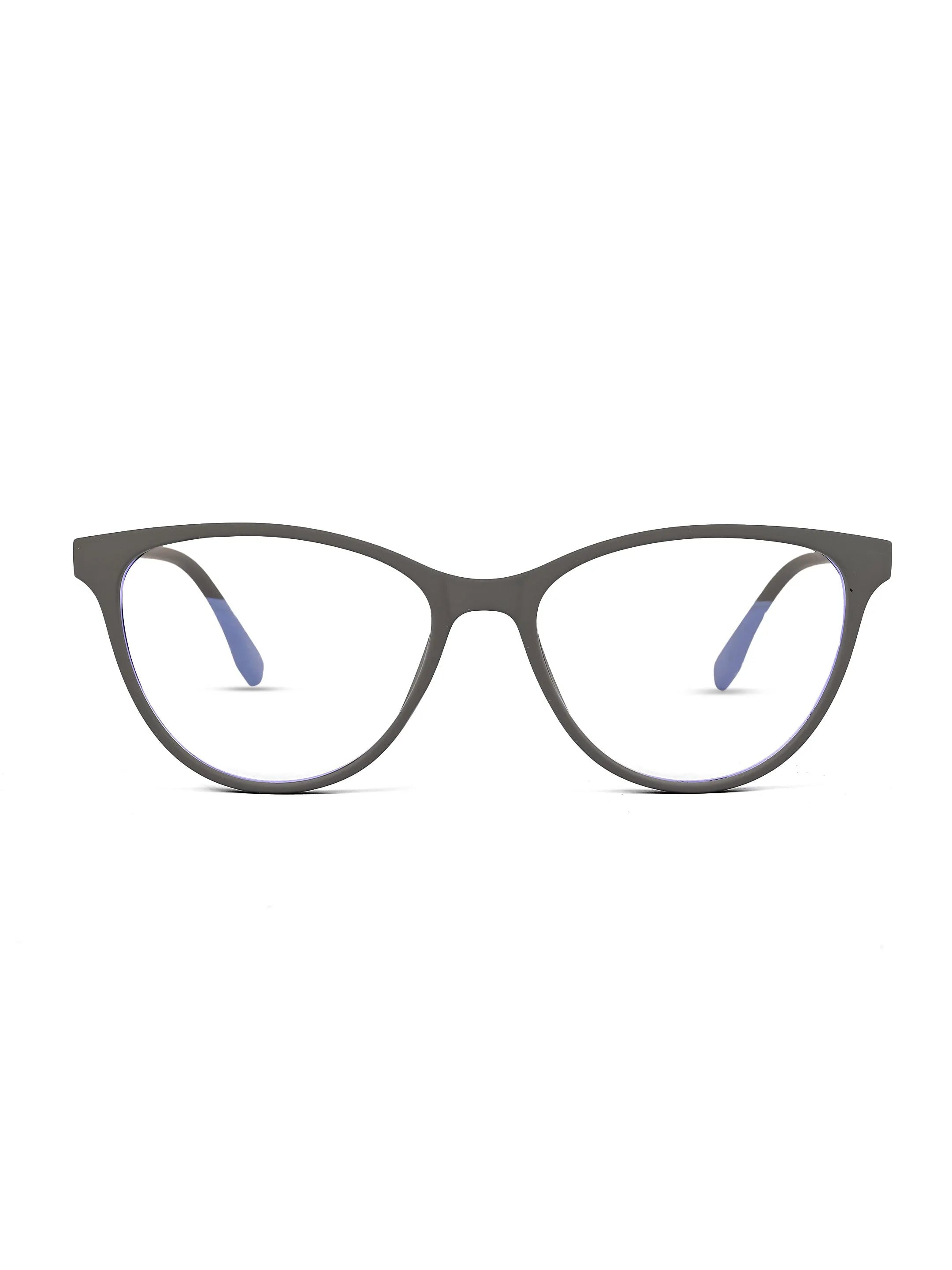 TruBlu | Grey Medium Full Rim CATEYE Computer Glasses for Men & Women [Blue Block]