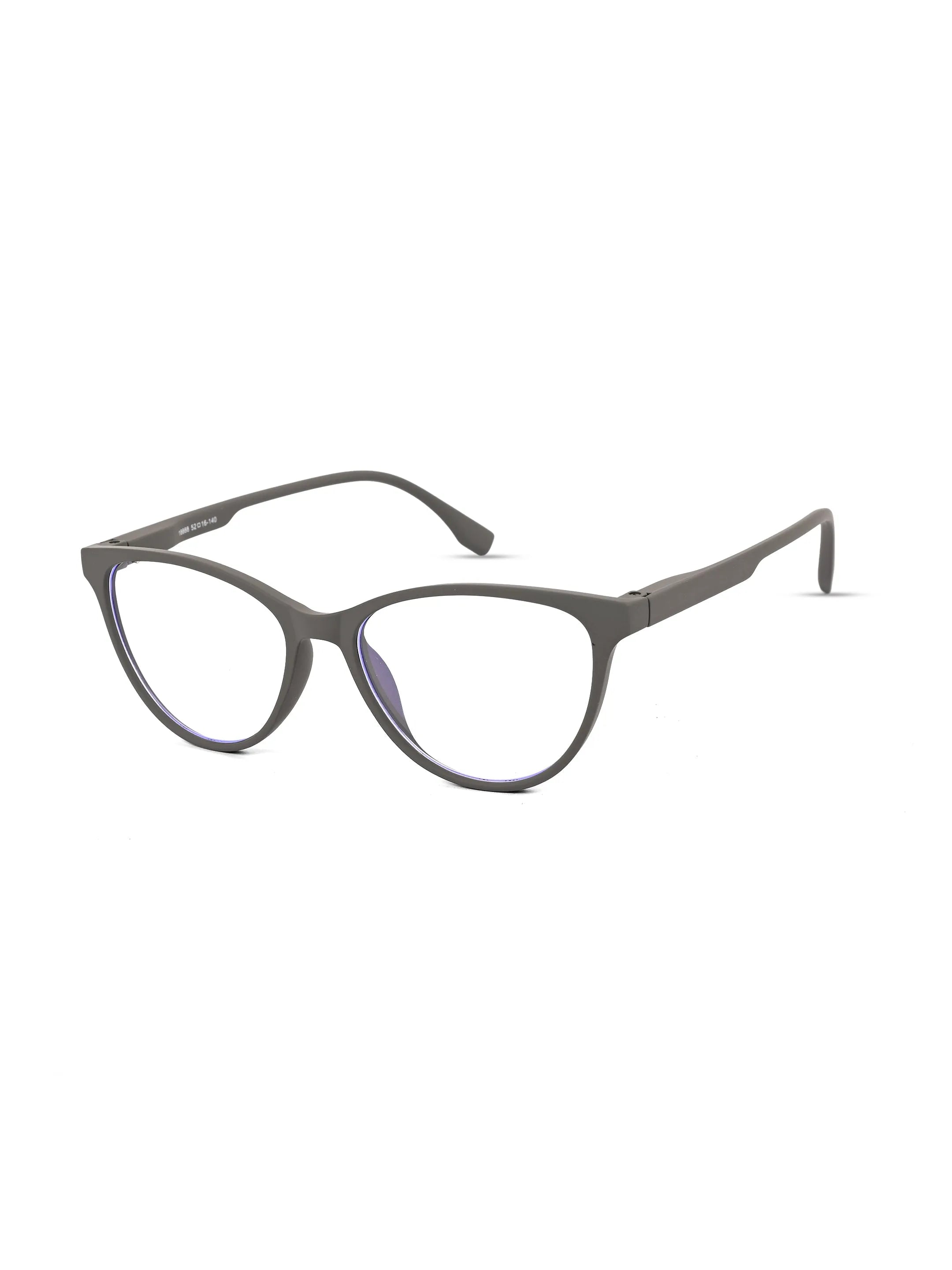 TruBlu | Grey Medium Full Rim CATEYE Computer Glasses for Men & Women [Blue Block]