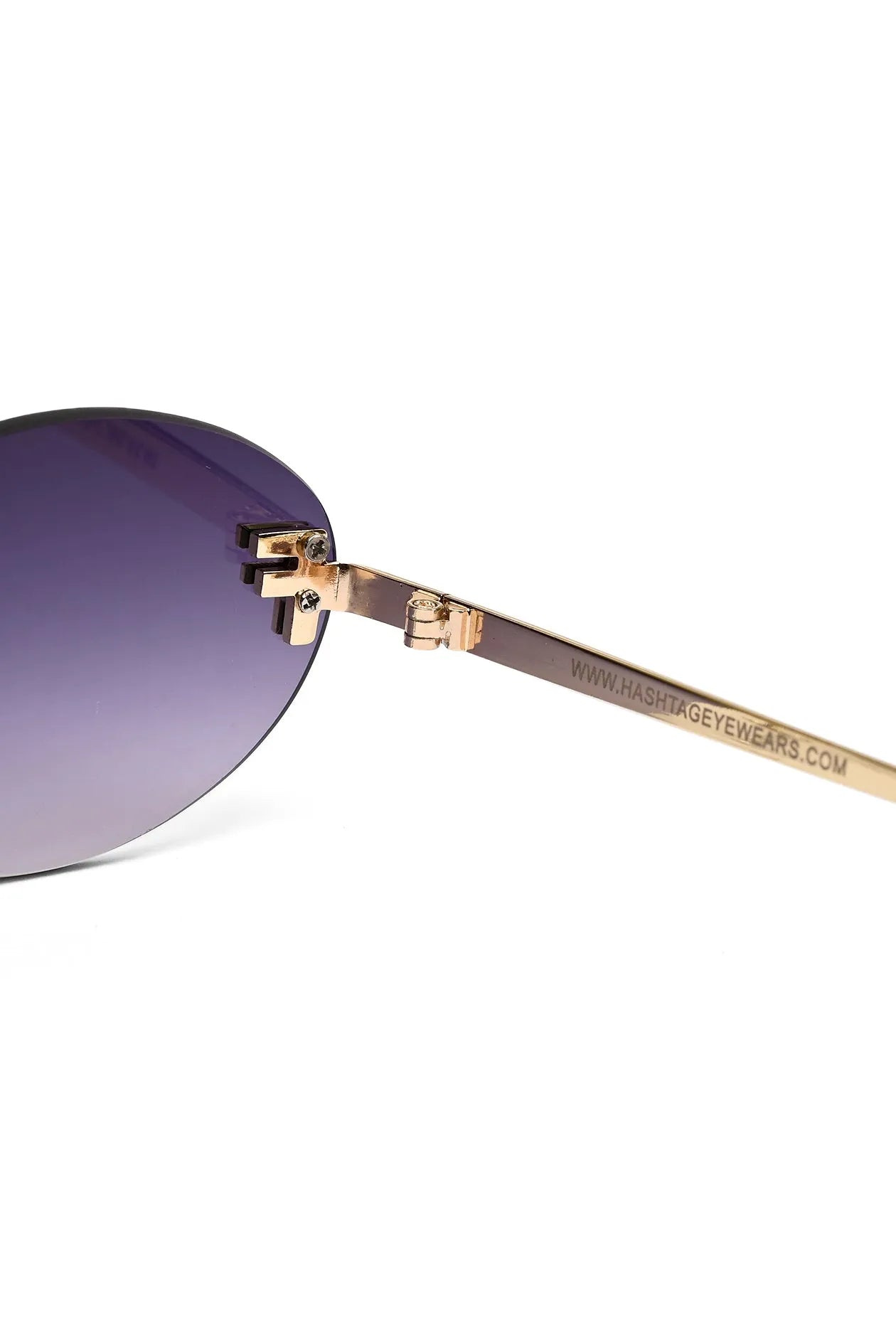 Elira | Gradient Black Small Rim Less Oval Sunglasses for Women [UV-protected]