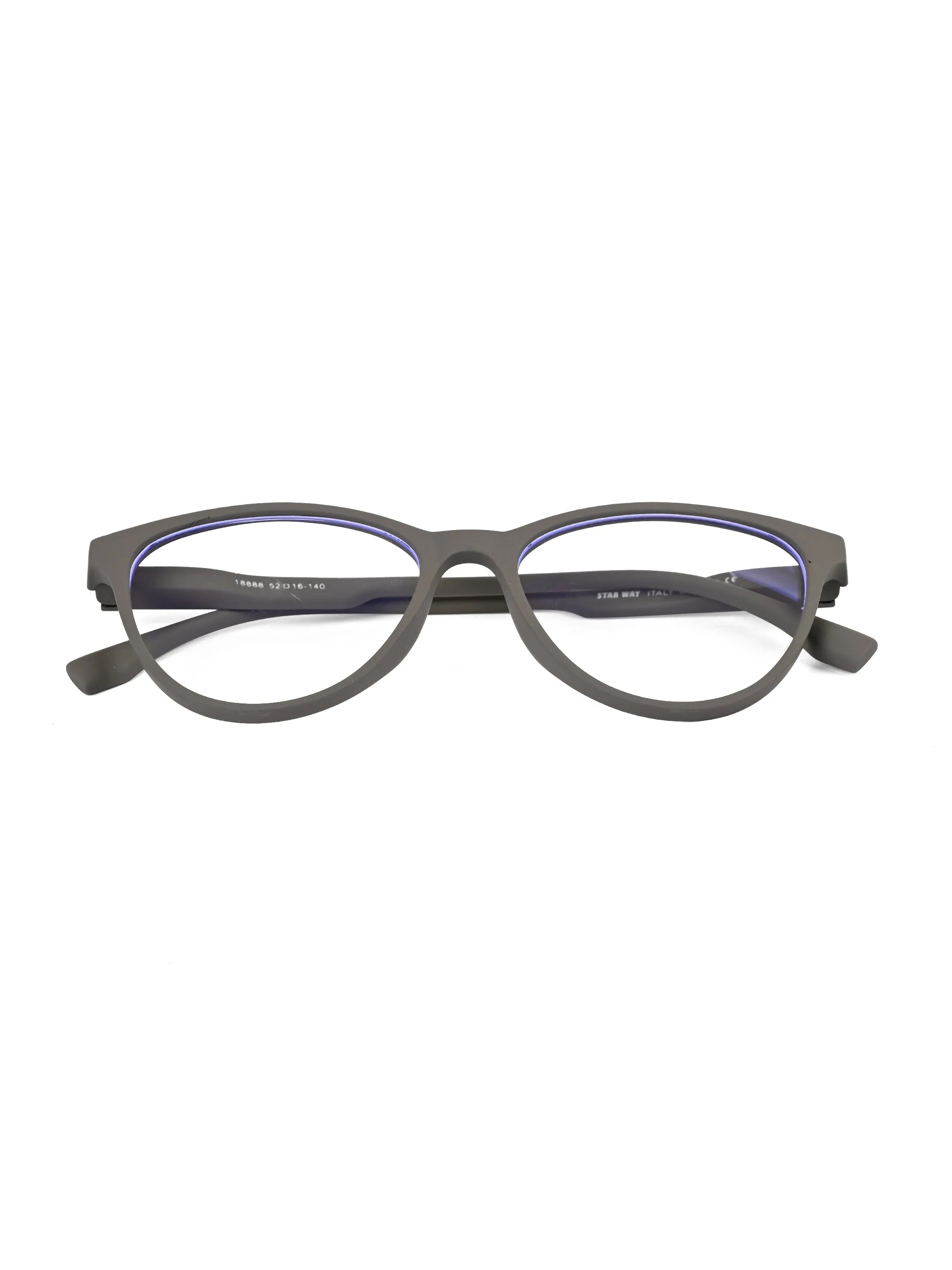 TruBlu | Grey Medium Full Rim CATEYE Computer Glasses for Men & Women [Blue Block]