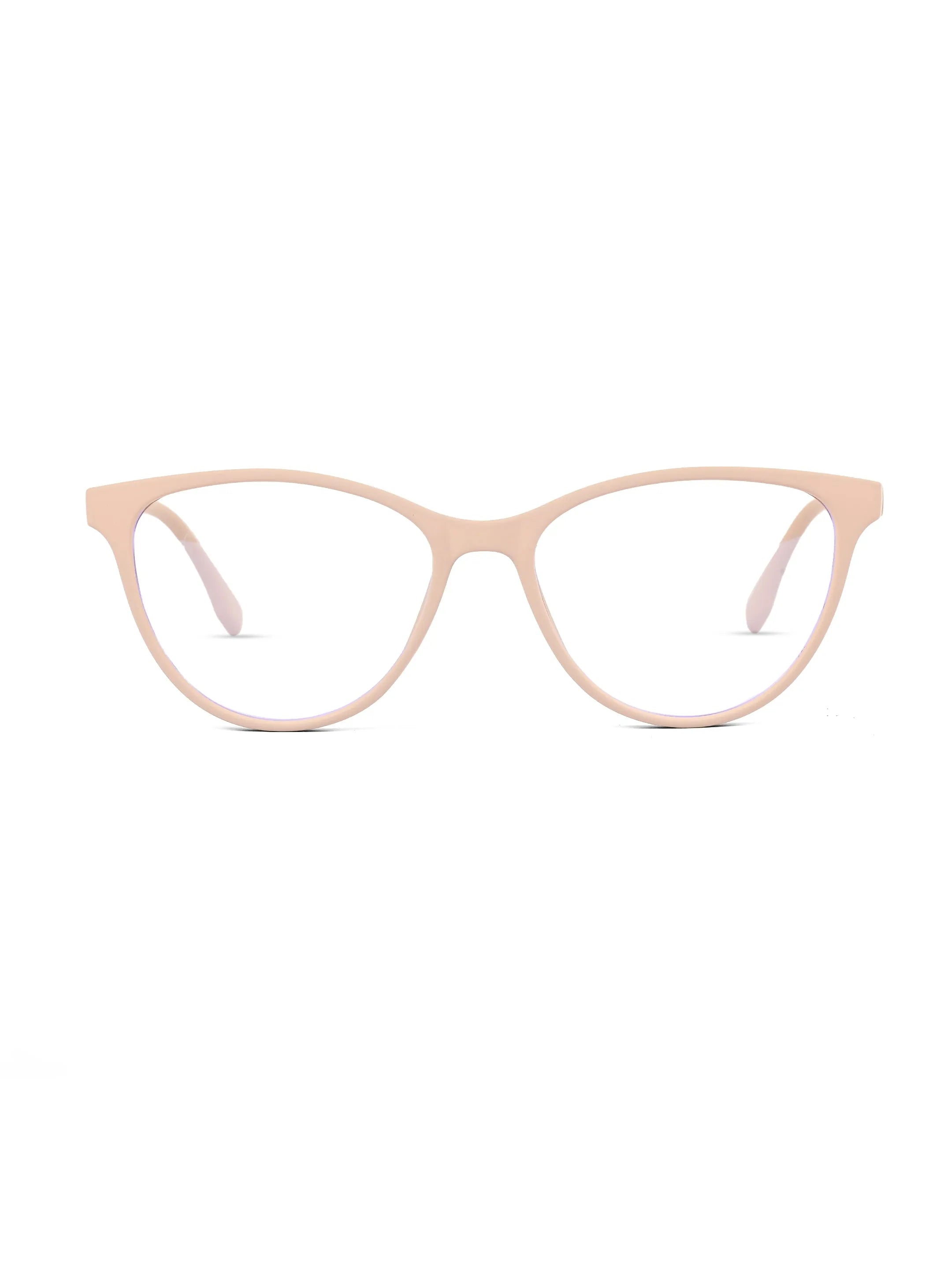 TruBlu | Cream Medium Full Rim CATEYE Computer Glasses for Men & Women [Blue Block]