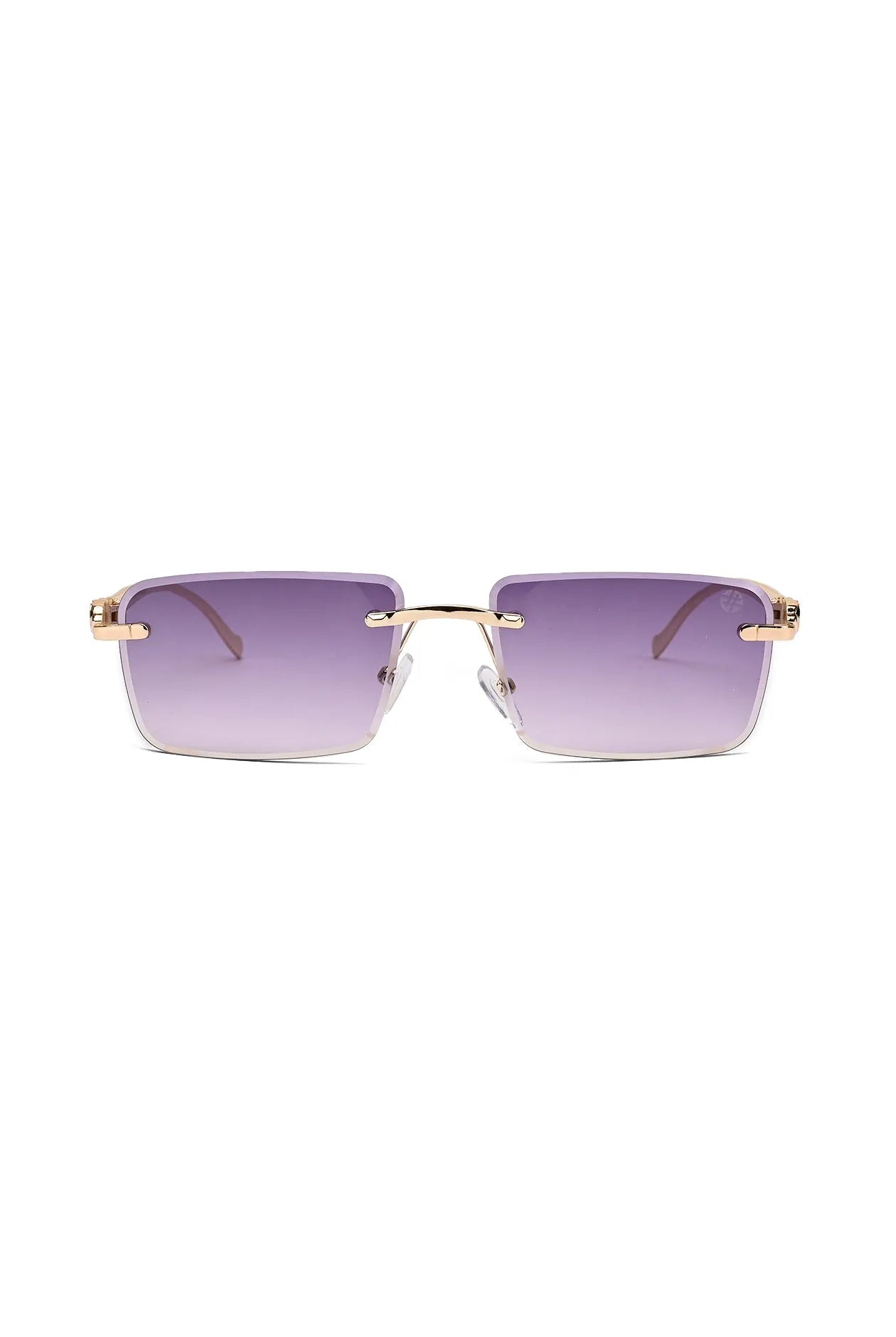 Clyra | Gradient Purple Medium RimLess RECTANGLE Sunglasses for Men [UV-protected]
