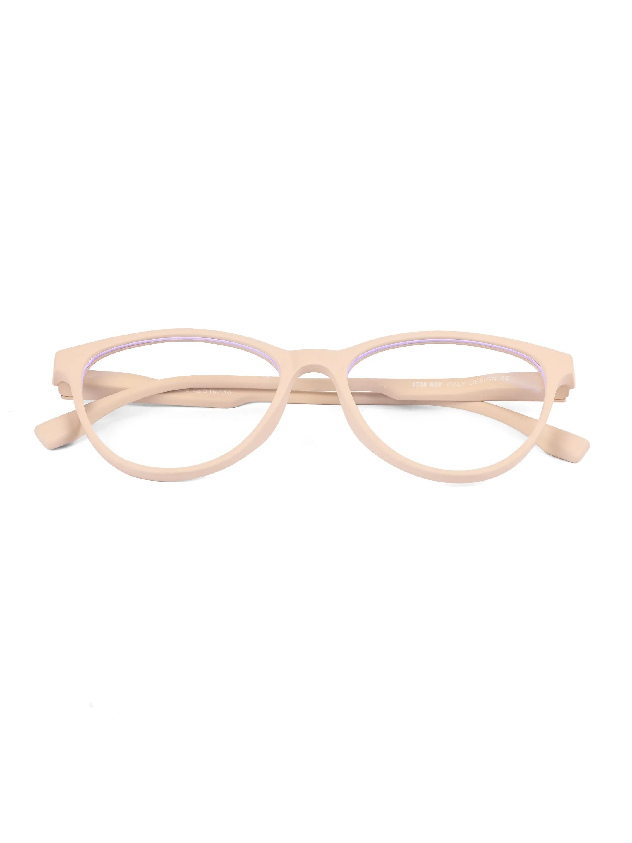 TruBlu | Cream Medium Full Rim CATEYE Computer Glasses for Men & Women [Blue Block]