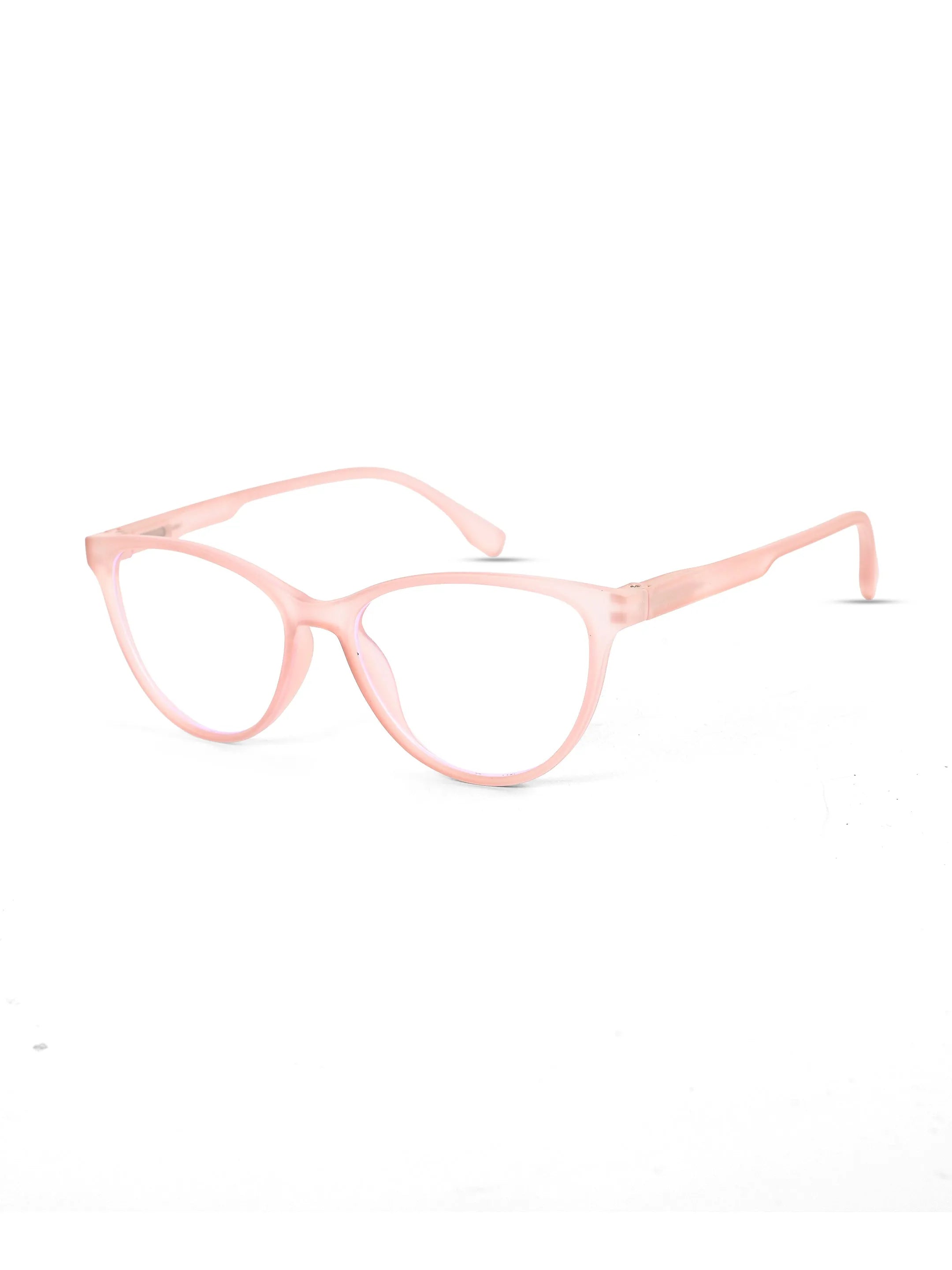 TruBlu | Baby Pink Medium Full Rim CATEYE Computer Glasses for Men & Women [Blue Block]